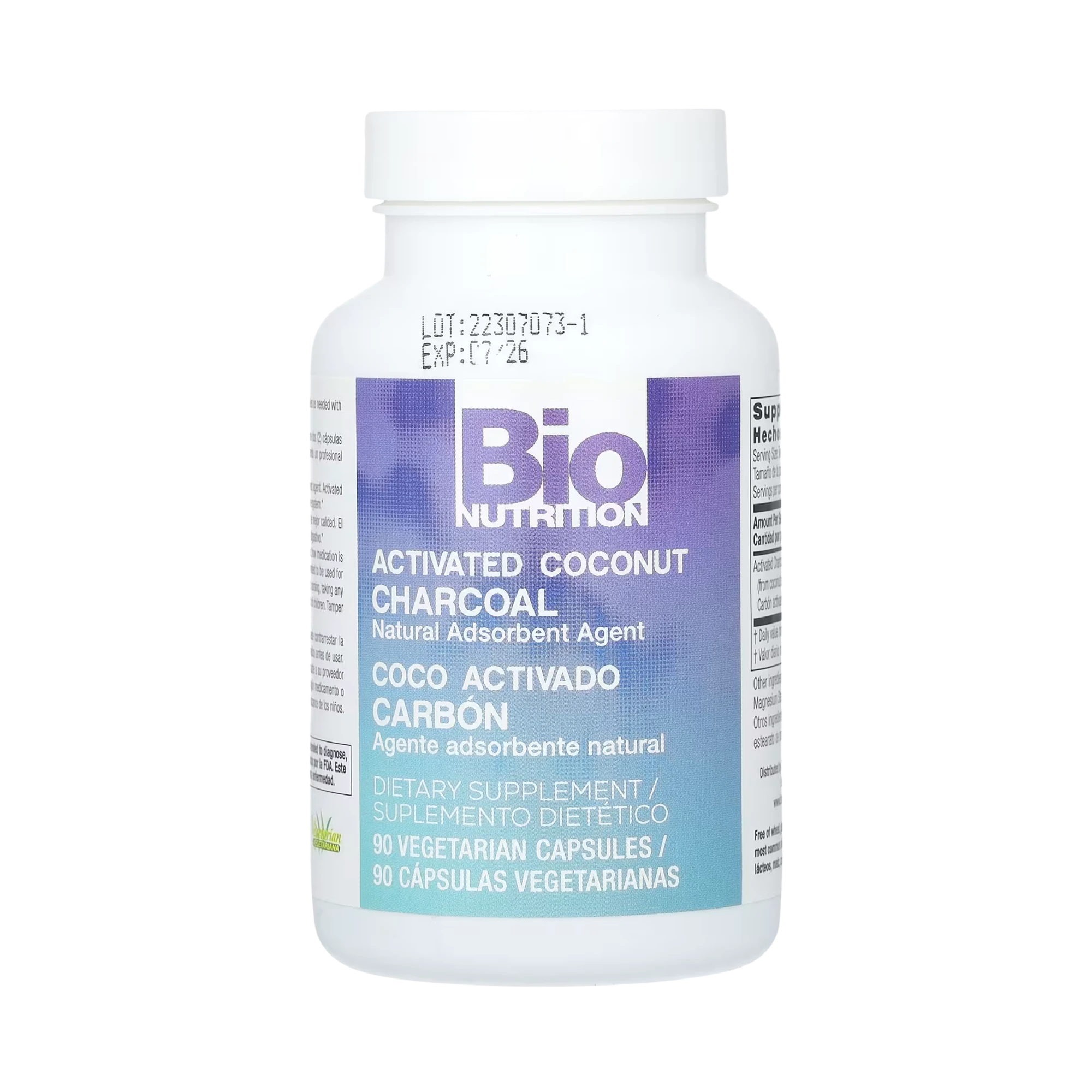 Bio Nutrition, Activated Coconut Charcoal, 90 Vegetarian Capsules
