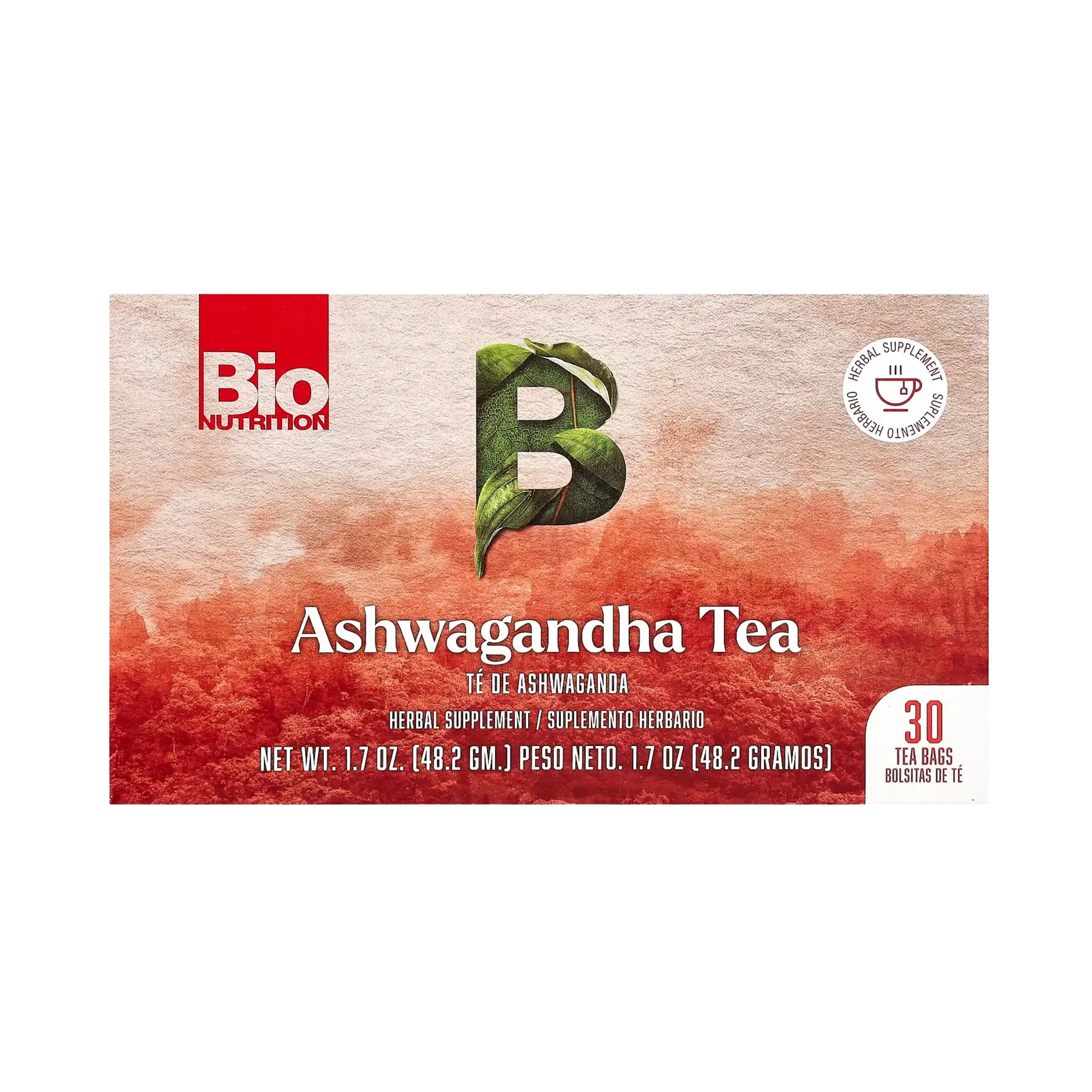 Bio Nutrition, Ashwagandha Tea, Caffeine Free, 30 Tea Bags, 1.7 Oz