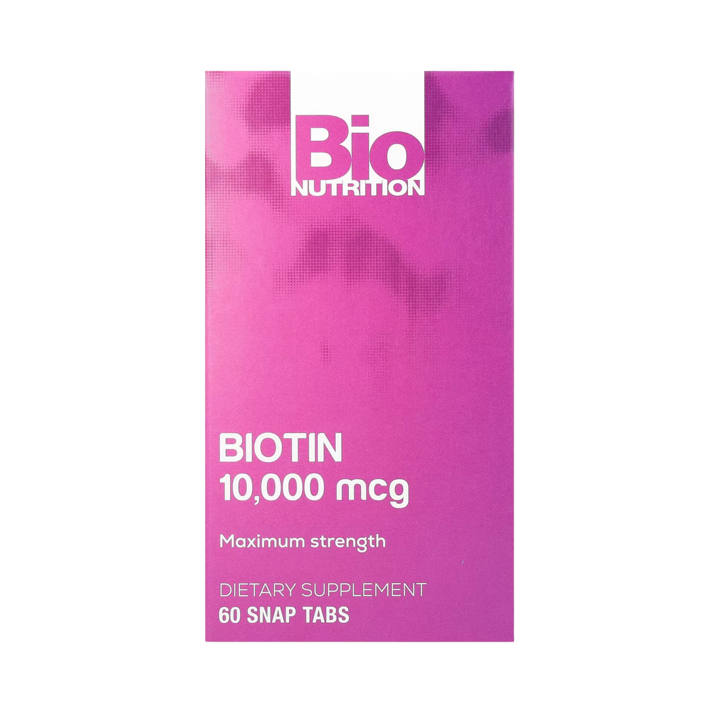 Bio Nutrition, Biotin, Maximum Strength, 10,000 Mcg, 60 Snap Tabs