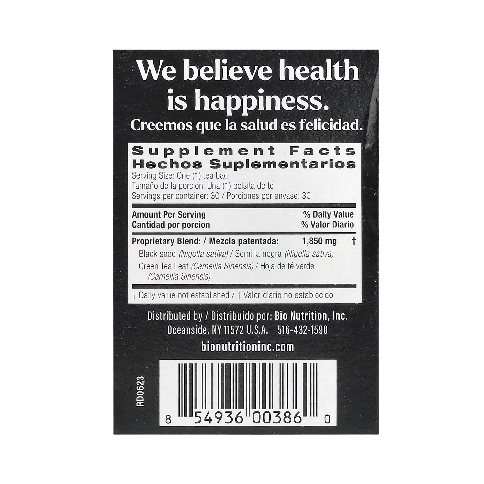 Bio Nutrition, Black Seed Tea with Green Tea, 30 Tea Bags, 1.85 Oz