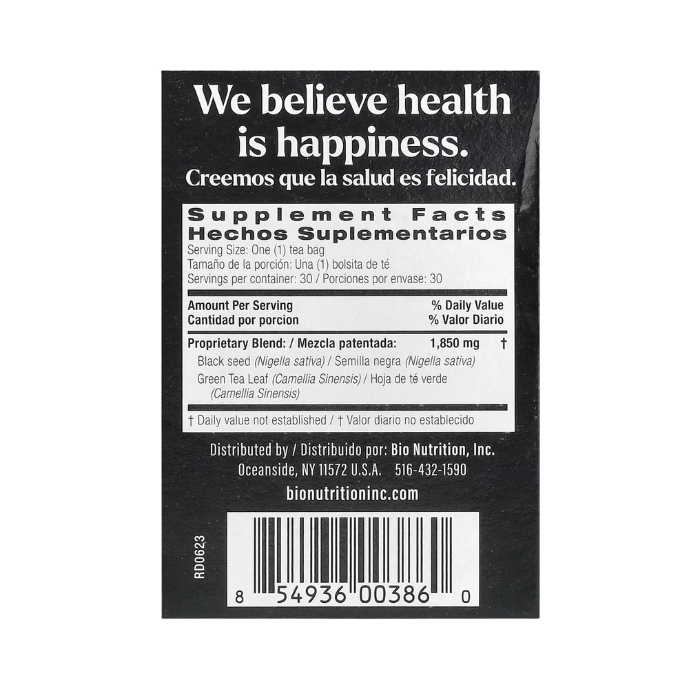 Bio Nutrition, Black Seed Tea with Green Tea, 30 Tea Bags, 1.85 Oz