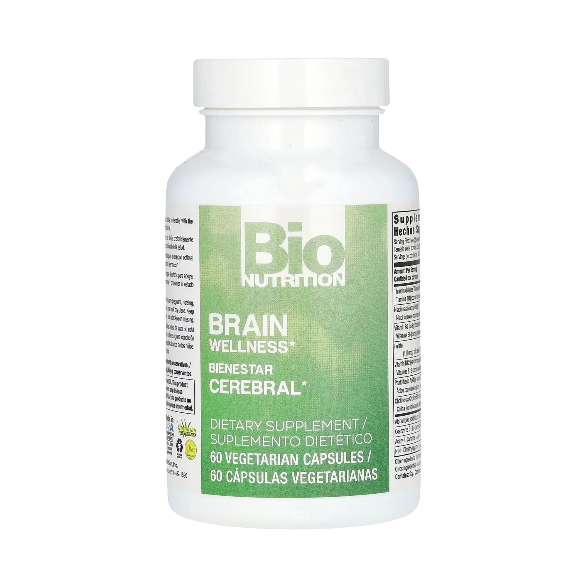Bio Nutrition, Brain Wellness, 60 Vegetarian Capsules