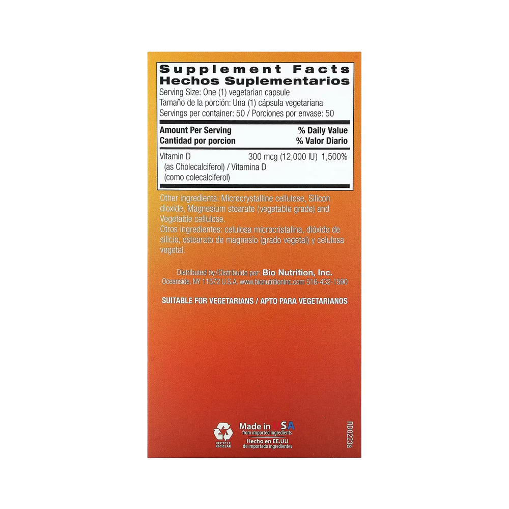 Bio Nutrition, D-3, 300 Mcg, 50 Vegetarian Capsules