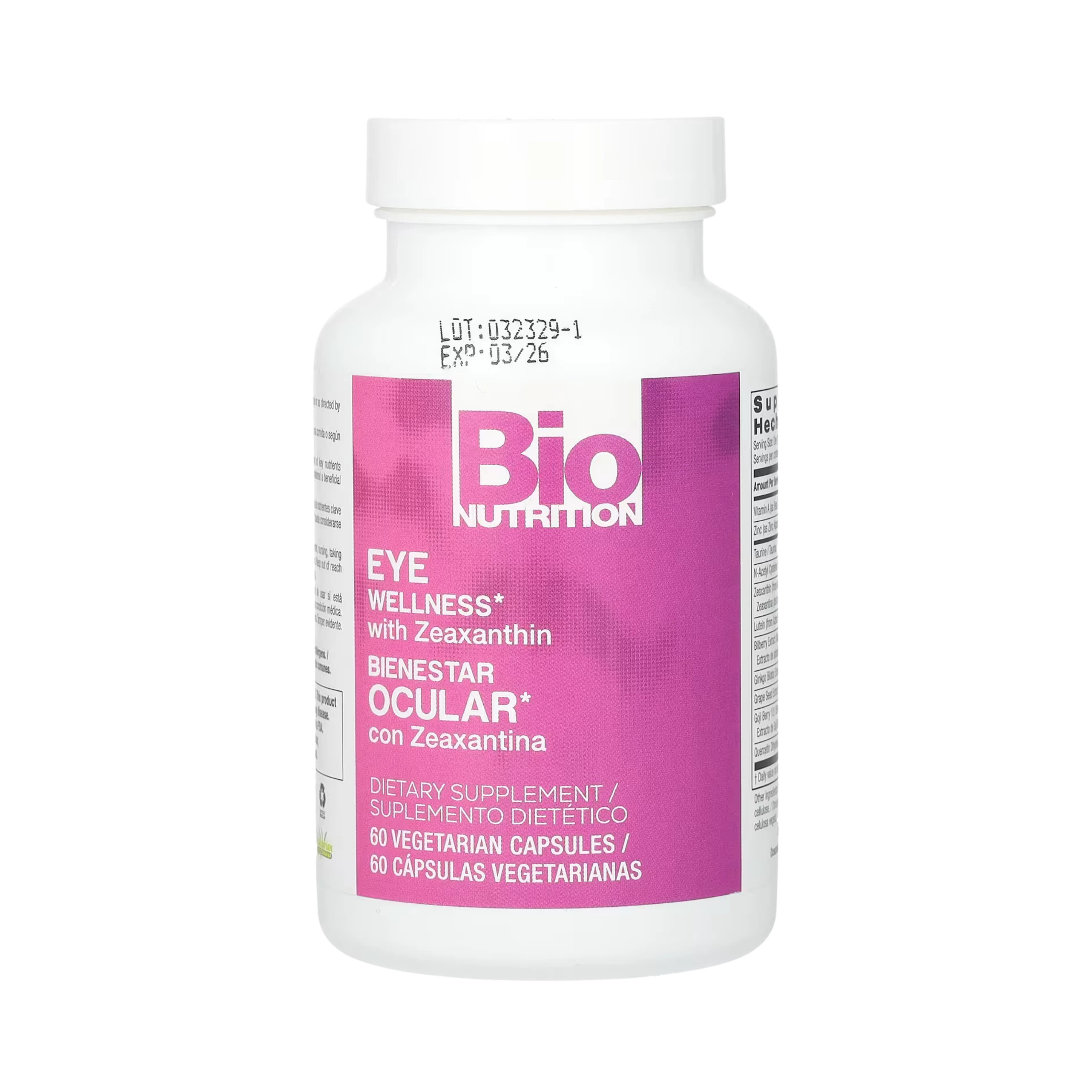 Bio Nutrition, Eye Wellness with Zeaxanthin, 60 Vegetarian Capsules