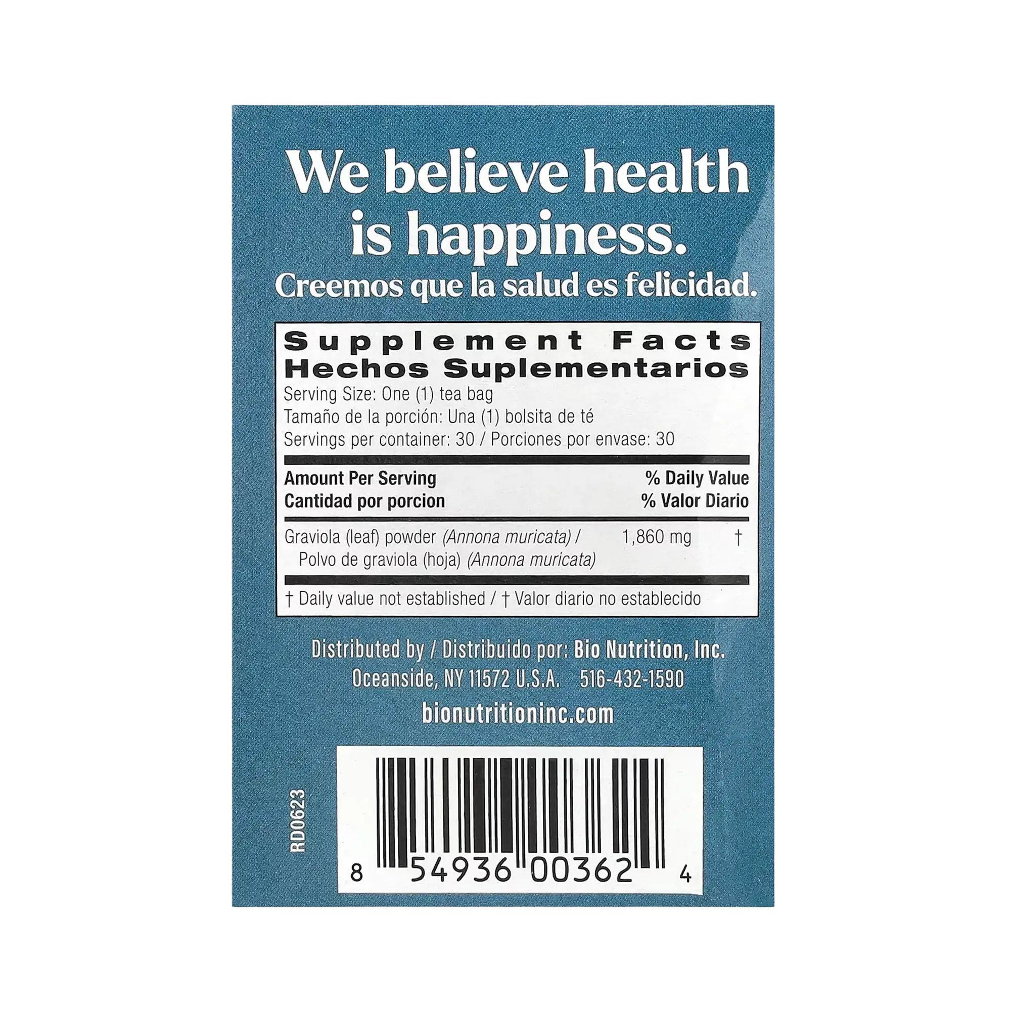 Bio Nutrition, Graviola Tea, Caffeine Free, 30 Tea Bags, 2 Oz
