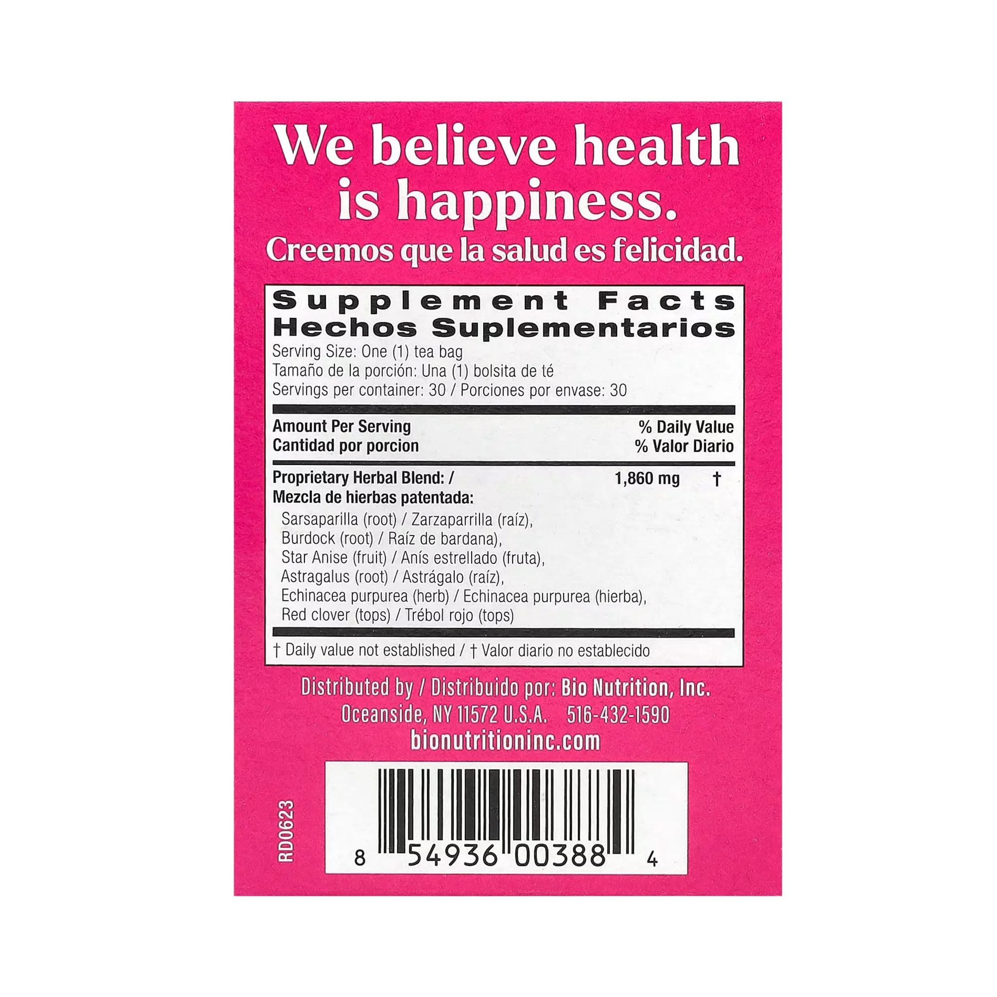 Bio Nutrition, Lymph Support Tea, Caffeine Free, 30 Tea Bags, 2 Oz