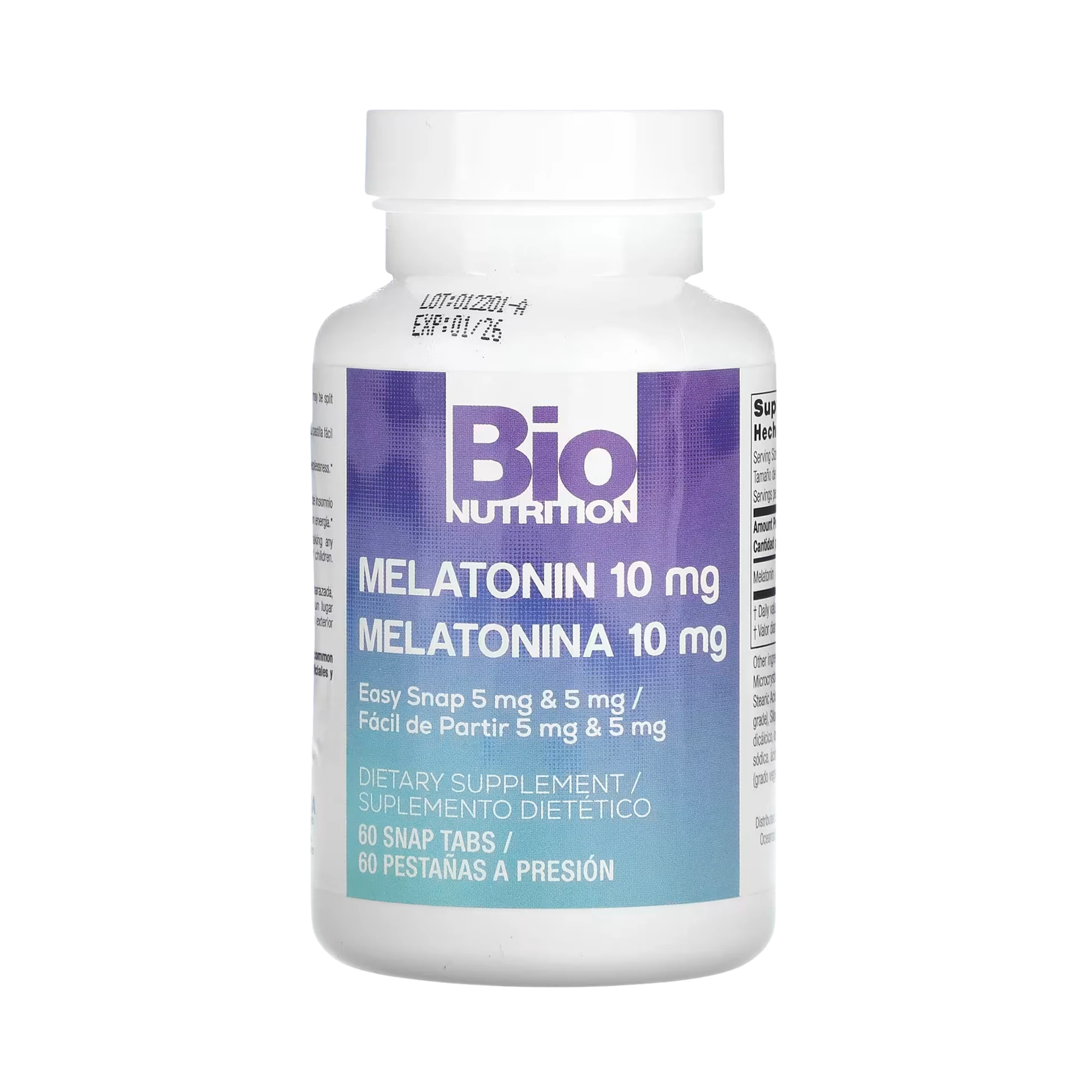 Bio Nutrition, Melatonin, 10 Mg, 60 Snap Tablets