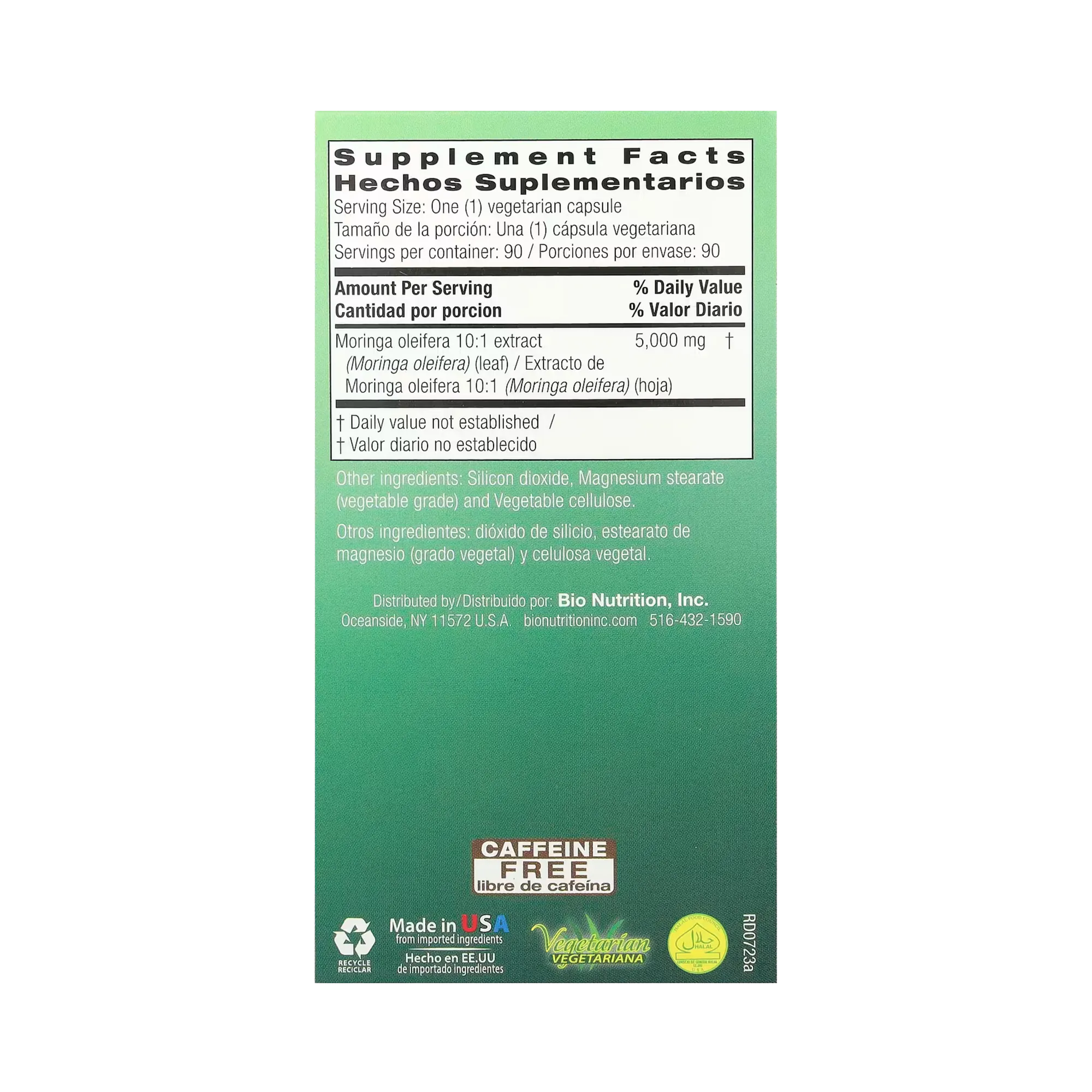 Bio Nutrition, Moringa 5,000, 5,000 Mg, 90 Vegetarian Capsules