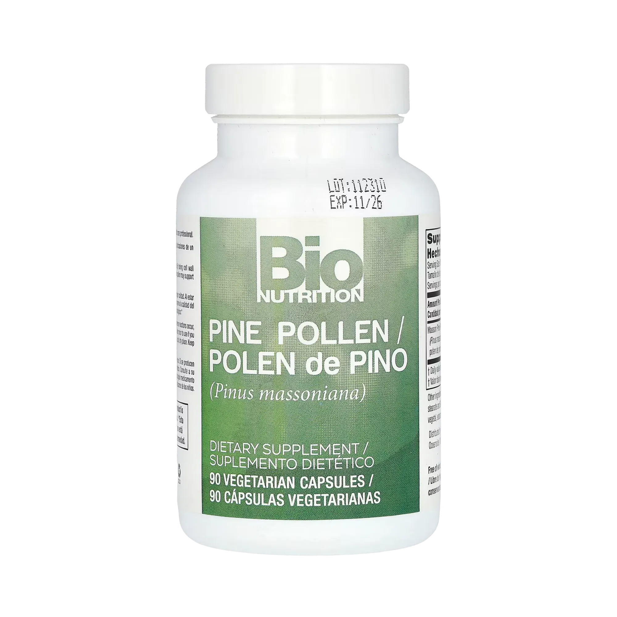 Bio Nutrition, Pine Pollen, 90 Vegetarian Capsules