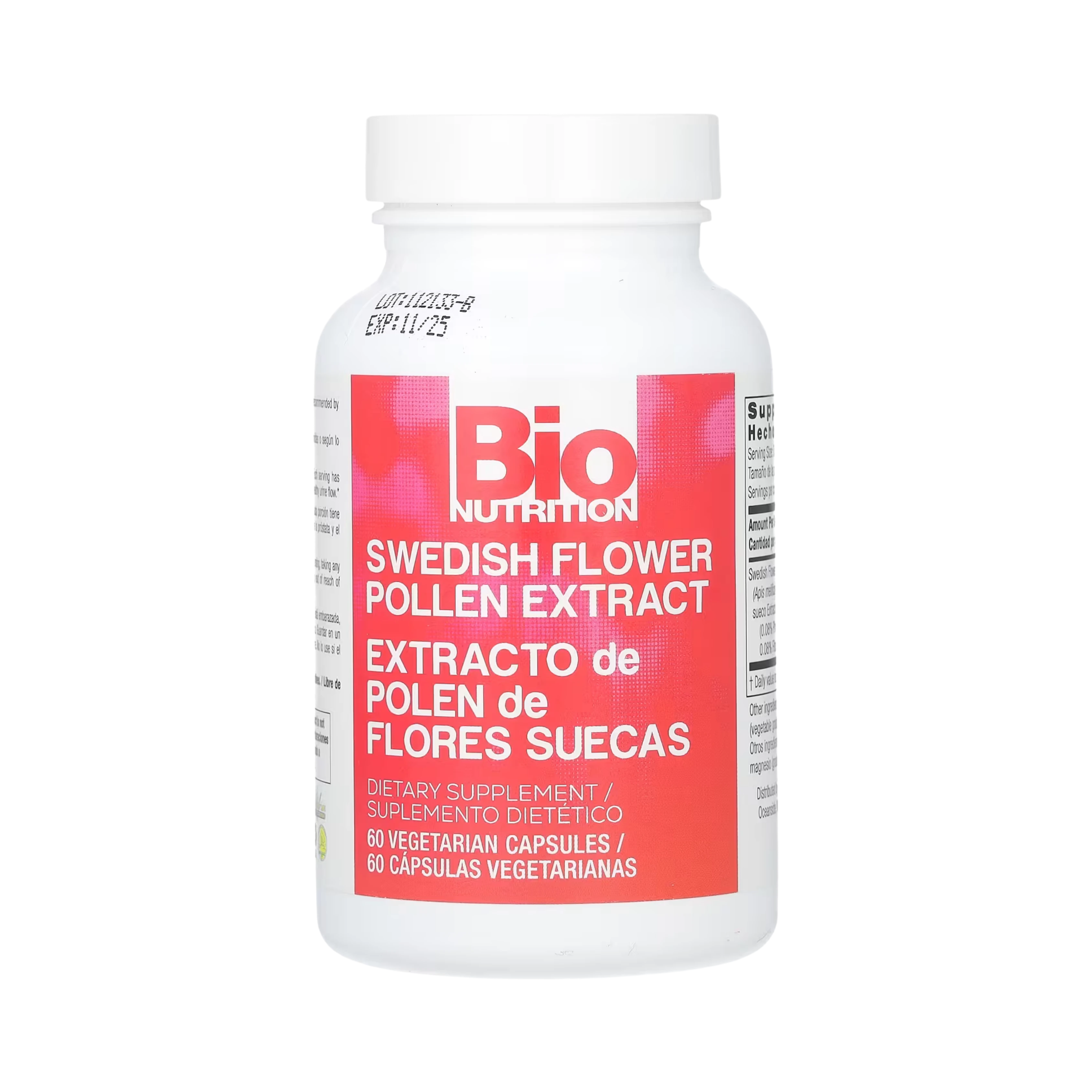 Bio Nutrition, Swedish Flower Pollen Extract, 500 Mg, 60 Vegetarian Capsules