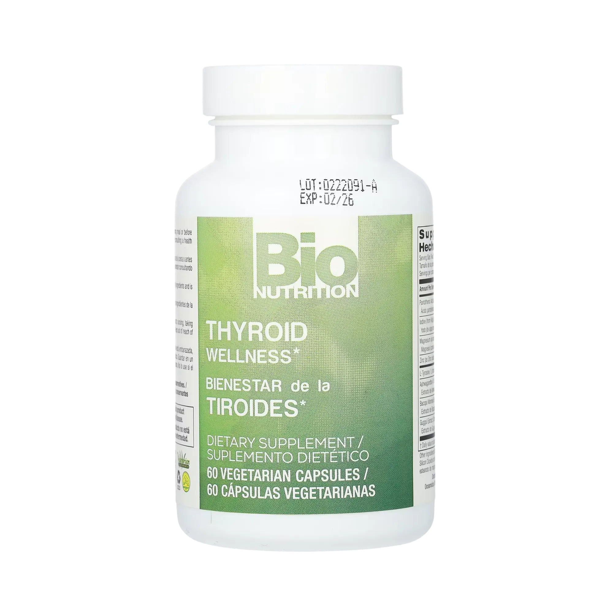 Bio Nutrition, Thyroid Wellness, 60 Vegetarian Capsules
