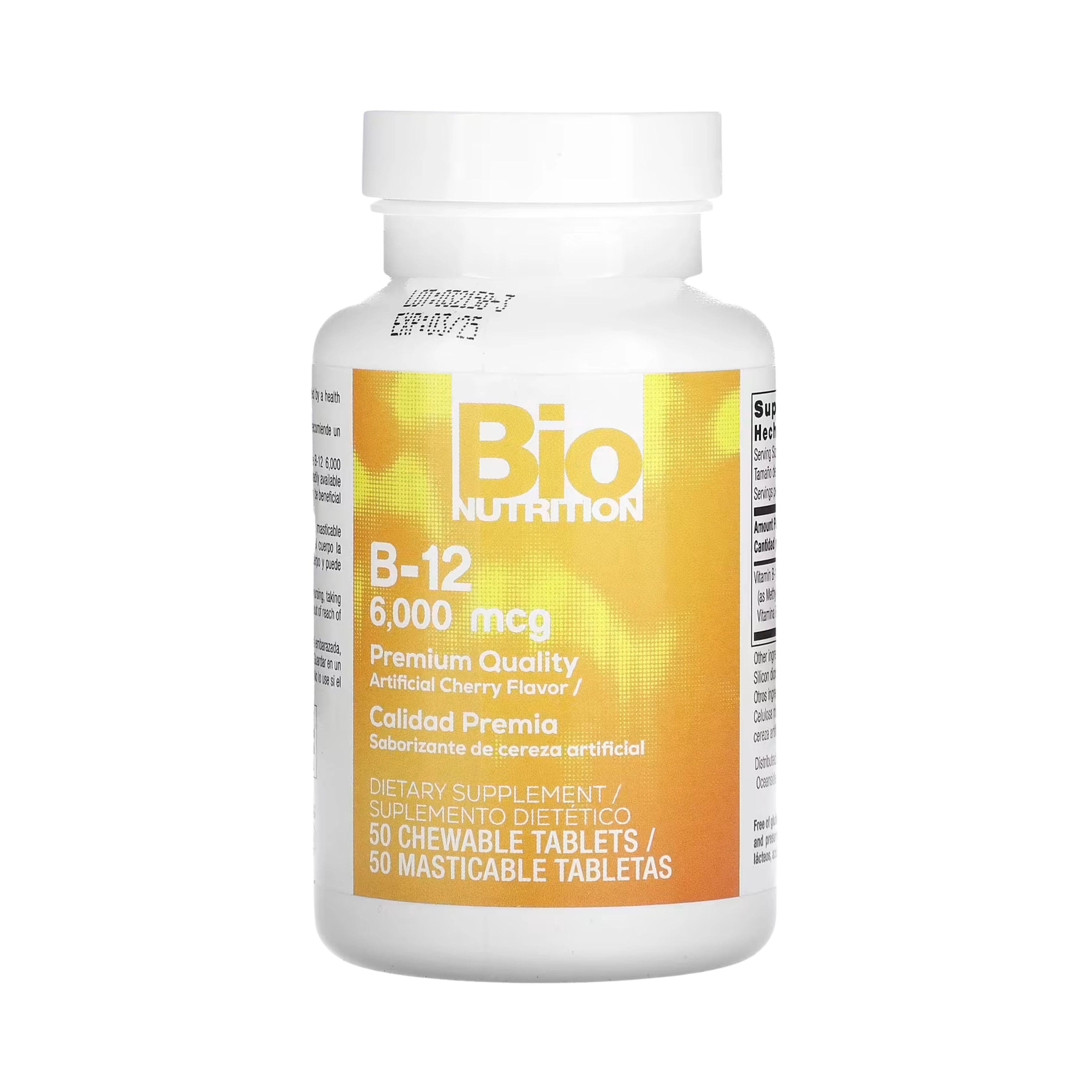 Bio Nutrition, Vitamin B-12, Cherry, 6,000 Mcg, 50 Chewable Tablets