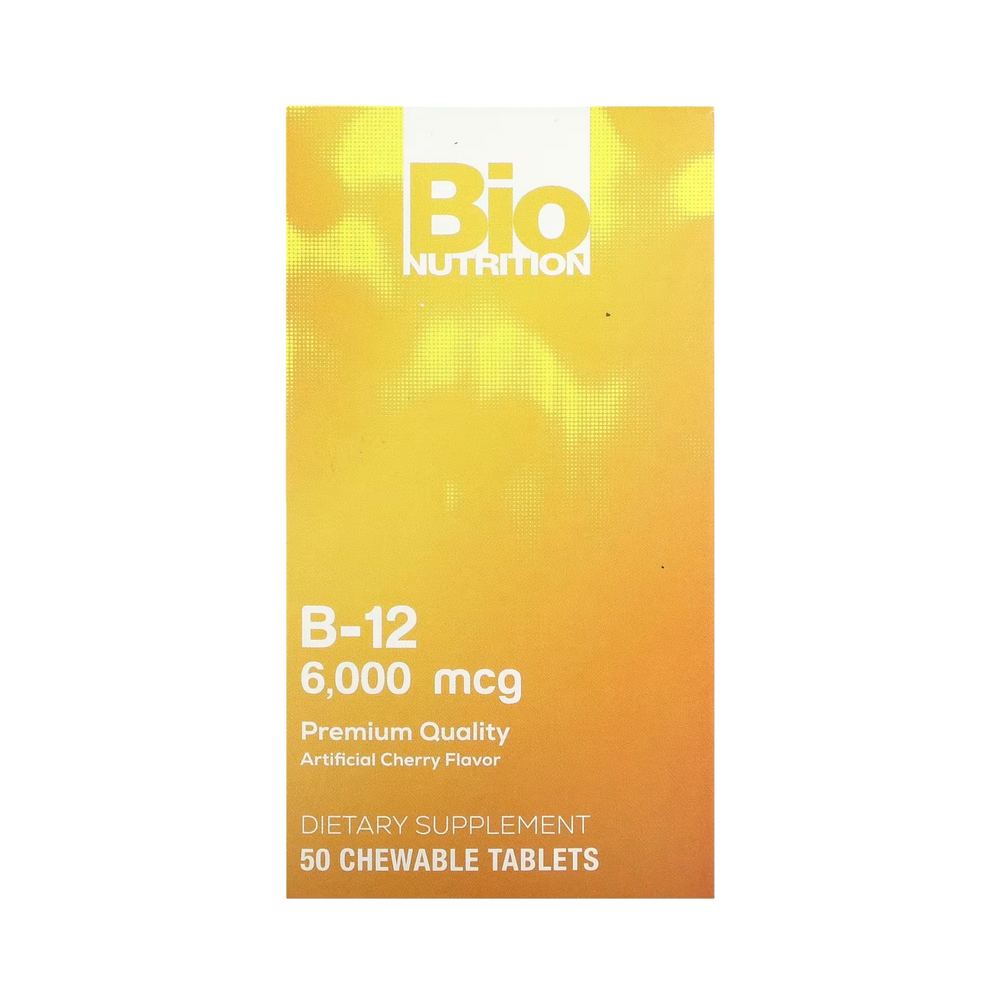 Bio Nutrition, Vitamin B-12, Cherry, 6,000 Mcg, 50 Chewable Tablets