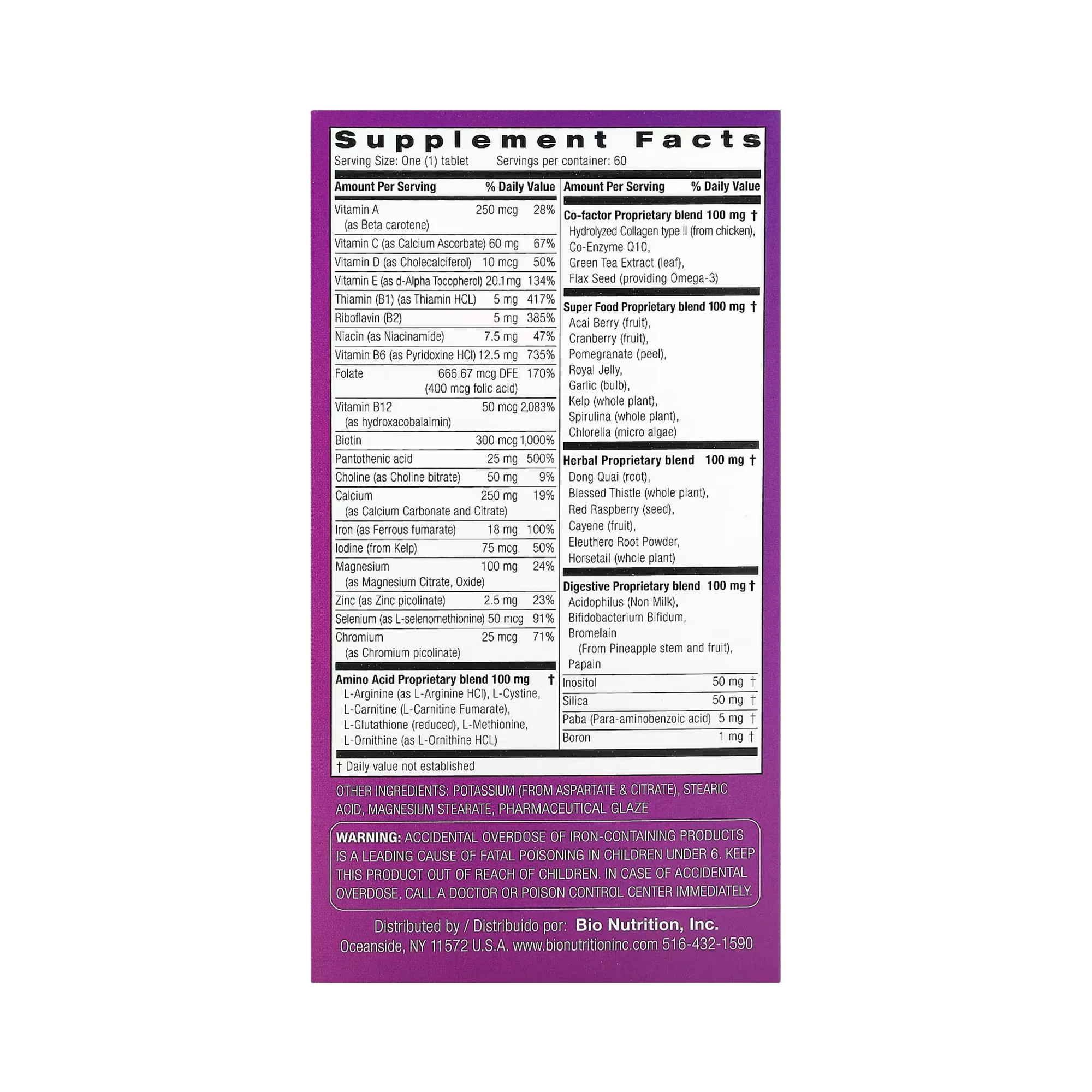 Bio Nutrition, Women's Wellness, 60 Tablets