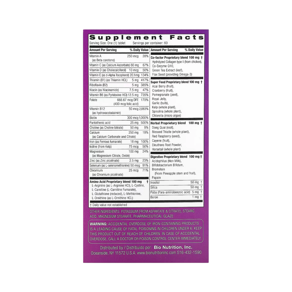 Bio Nutrition, Women's Wellness, 60 Tablets