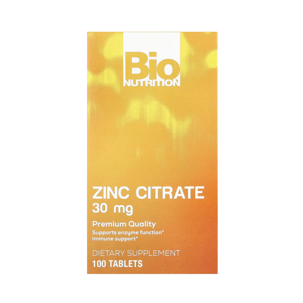 Bio Nutrition, Zinc Citrate, 30 Mg, 100 Tablets