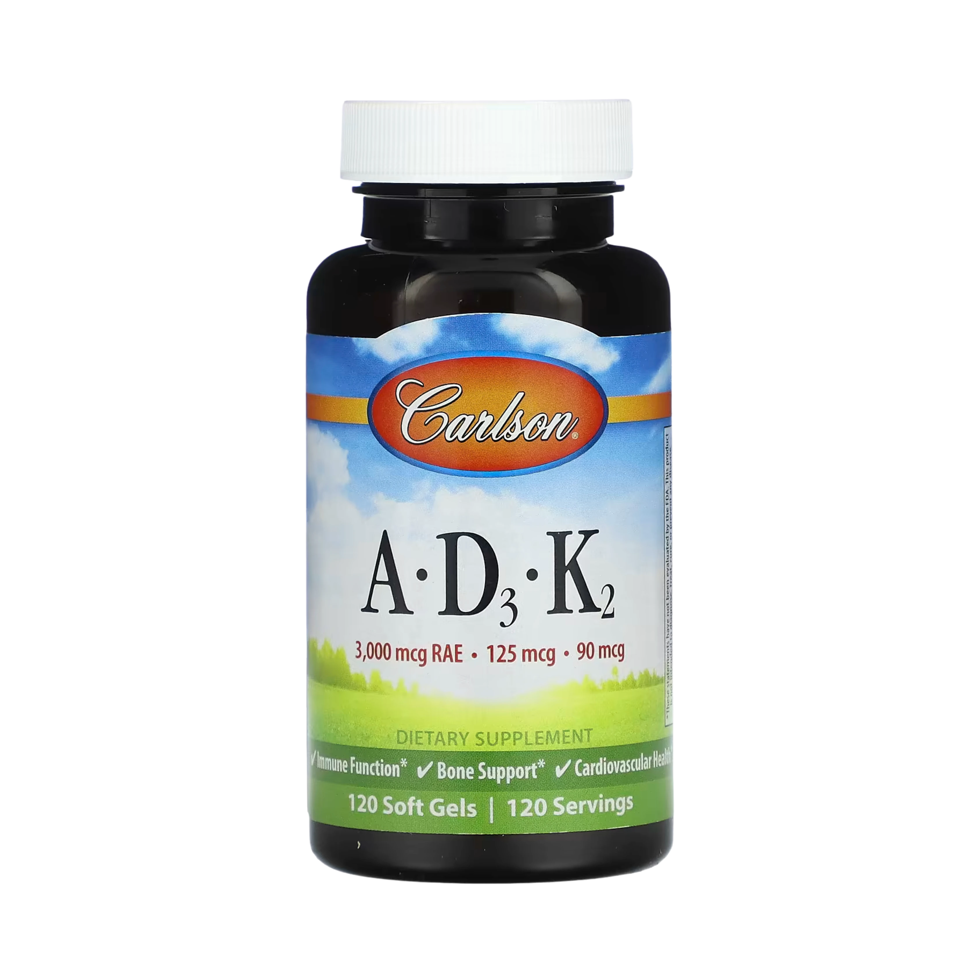 Carlson, A, D3, K2, 120 Softgels