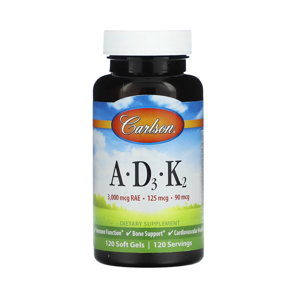 Carlson, A, D3, K2, 120 Softgels