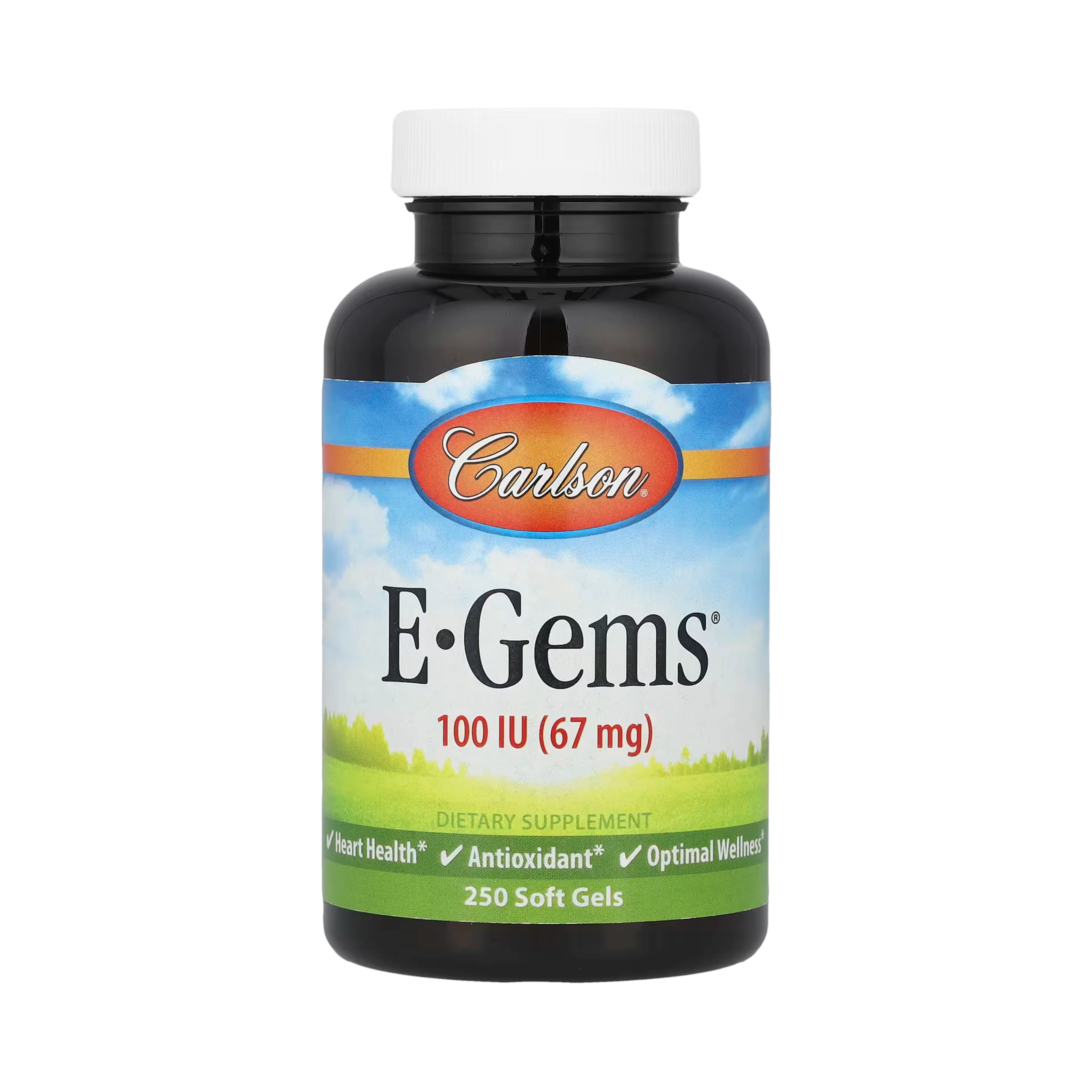 Carlson, E-Gems, 100 IU, Heart Health & Optimal Wellness, Antioxidant, 250 Soft gels