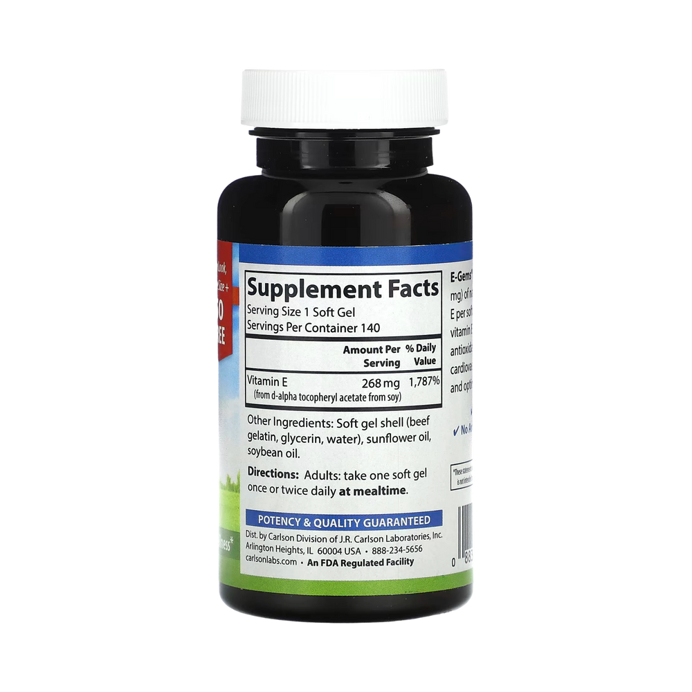 Carlson, E-Gems, 268 Mg, 140 Soft Gels