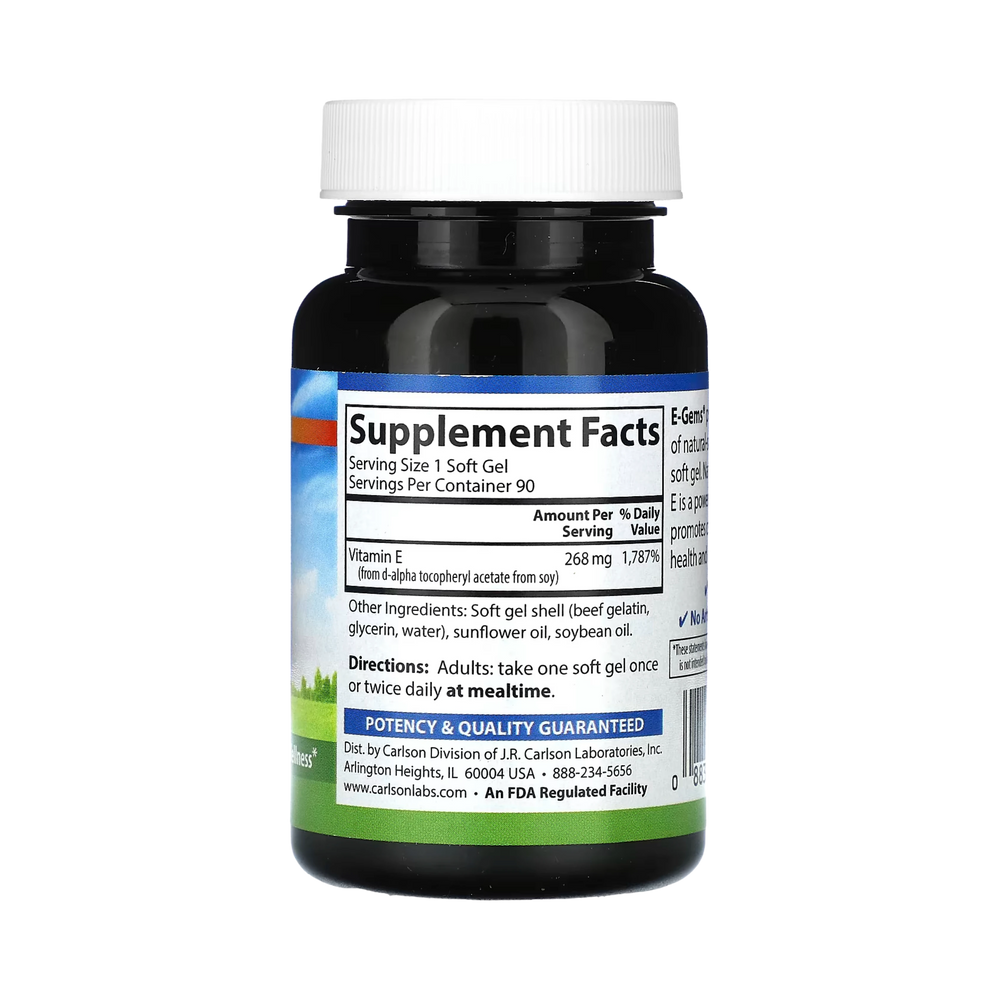 Carlson, E-Gems, 268 Mg (400 IU), 90 Soft Gels