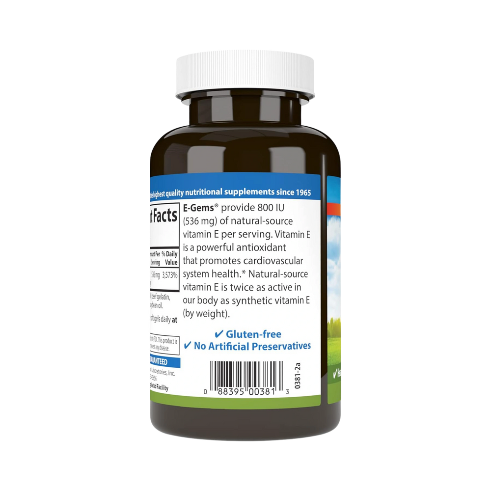 Carlson, E-Gems, 800 IU (536 Mg), 100 Soft gels