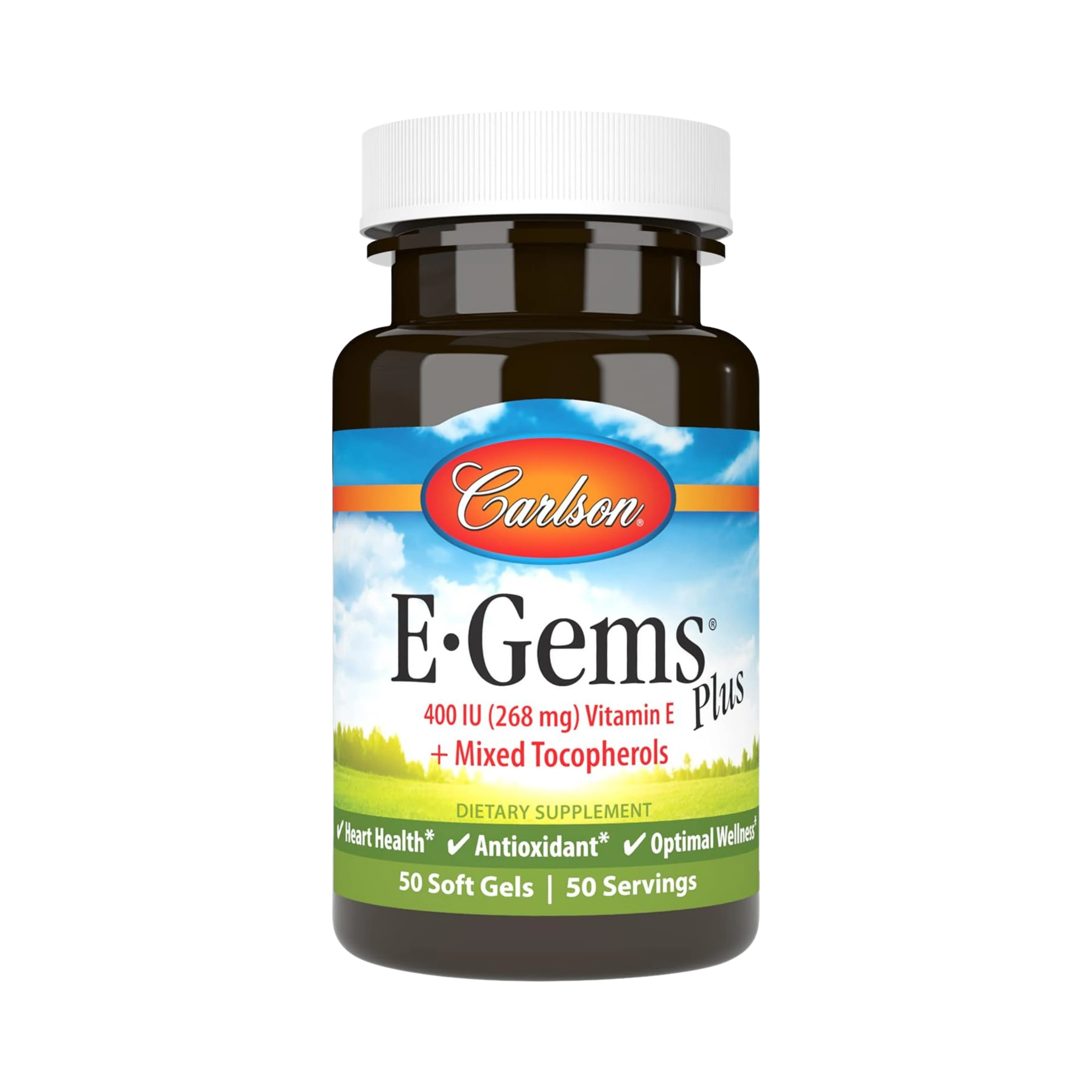 Carlson, E-Gems Plus Natural Vitamin E, 400 IU, 50 Softgels