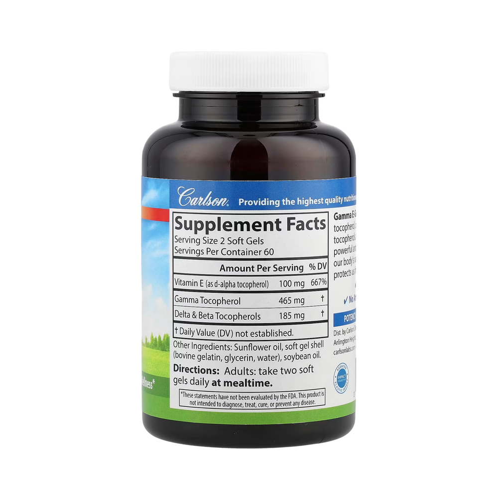 Carlson, Gamma E-Gems, 465 Mg, 120 Soft Gels