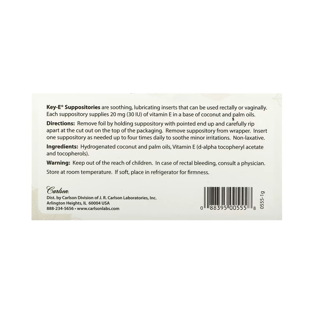 Carlson, Key-E, Suppositories, 12 Inserts