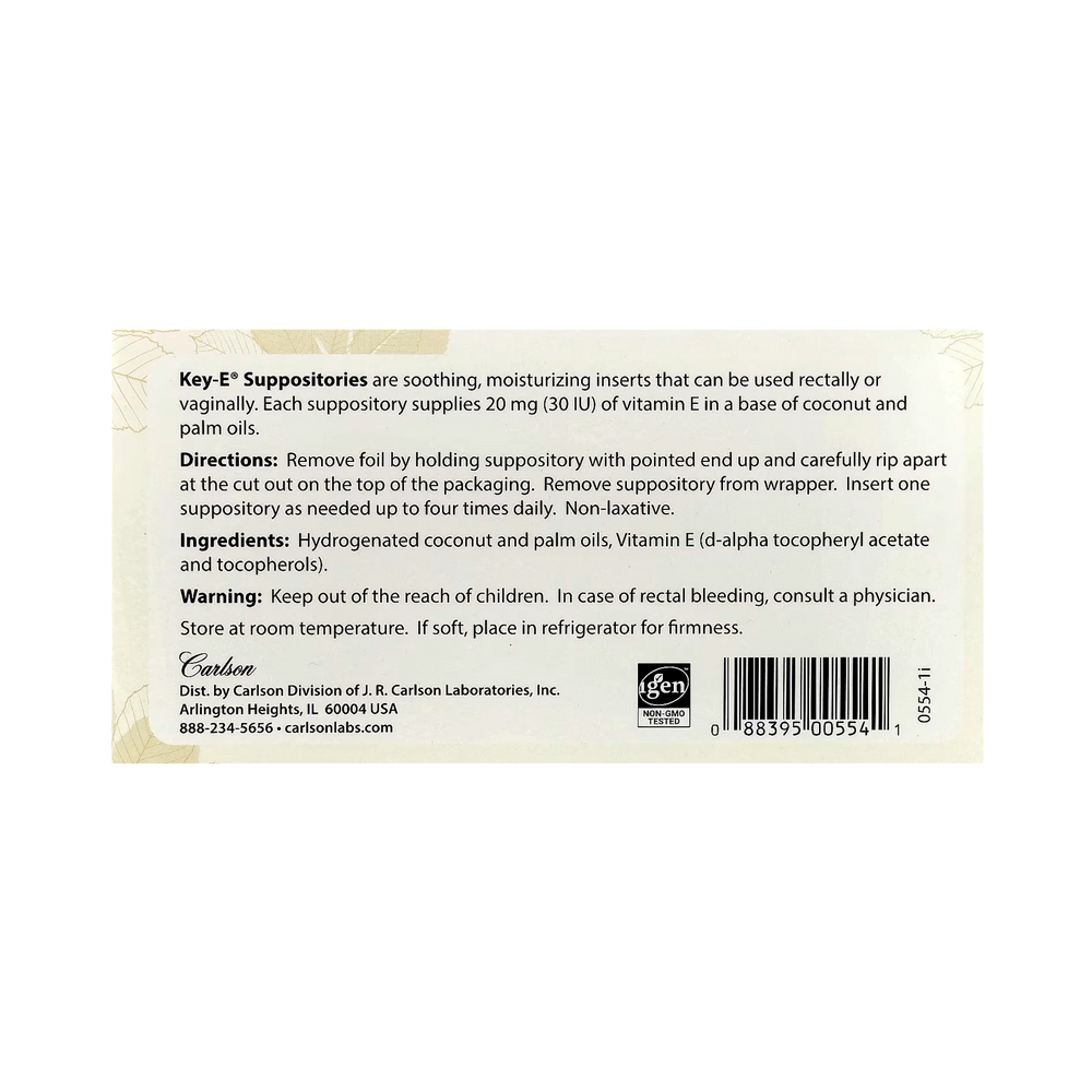 Carlson, Key-E, Suppositories, 24 Inserts