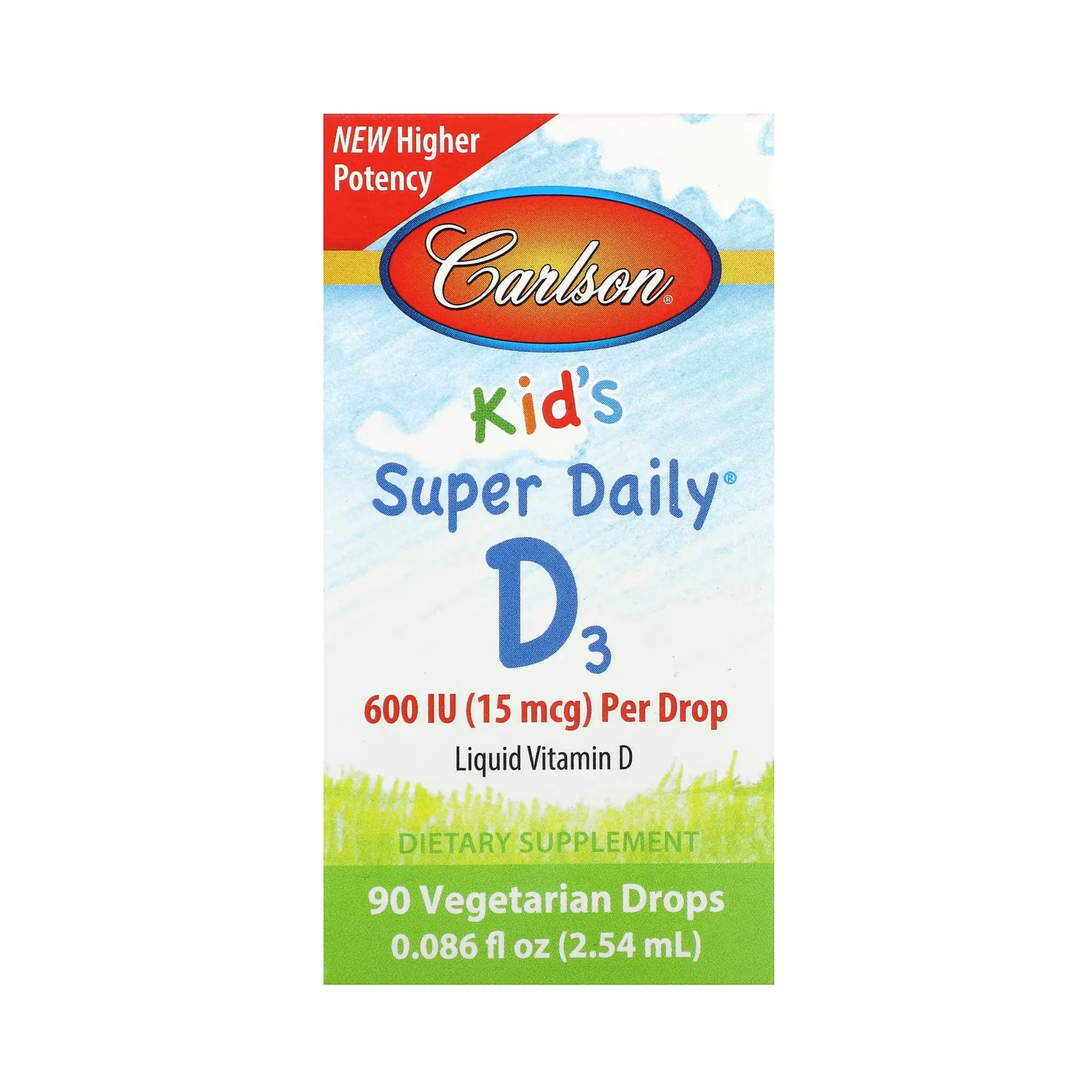 Carlson, Kid's Super Daily D3, 15 Mcg (600 IU), 0.086 Fl Oz