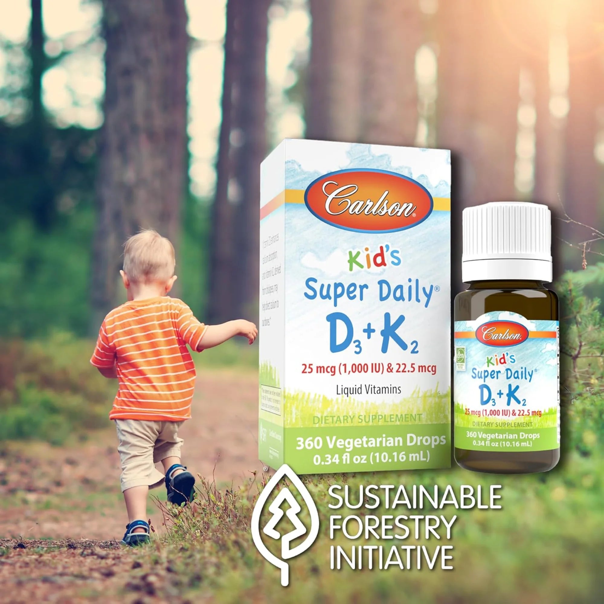 Carlson, Kid's Super Daily D3 + K2, 360 Drops