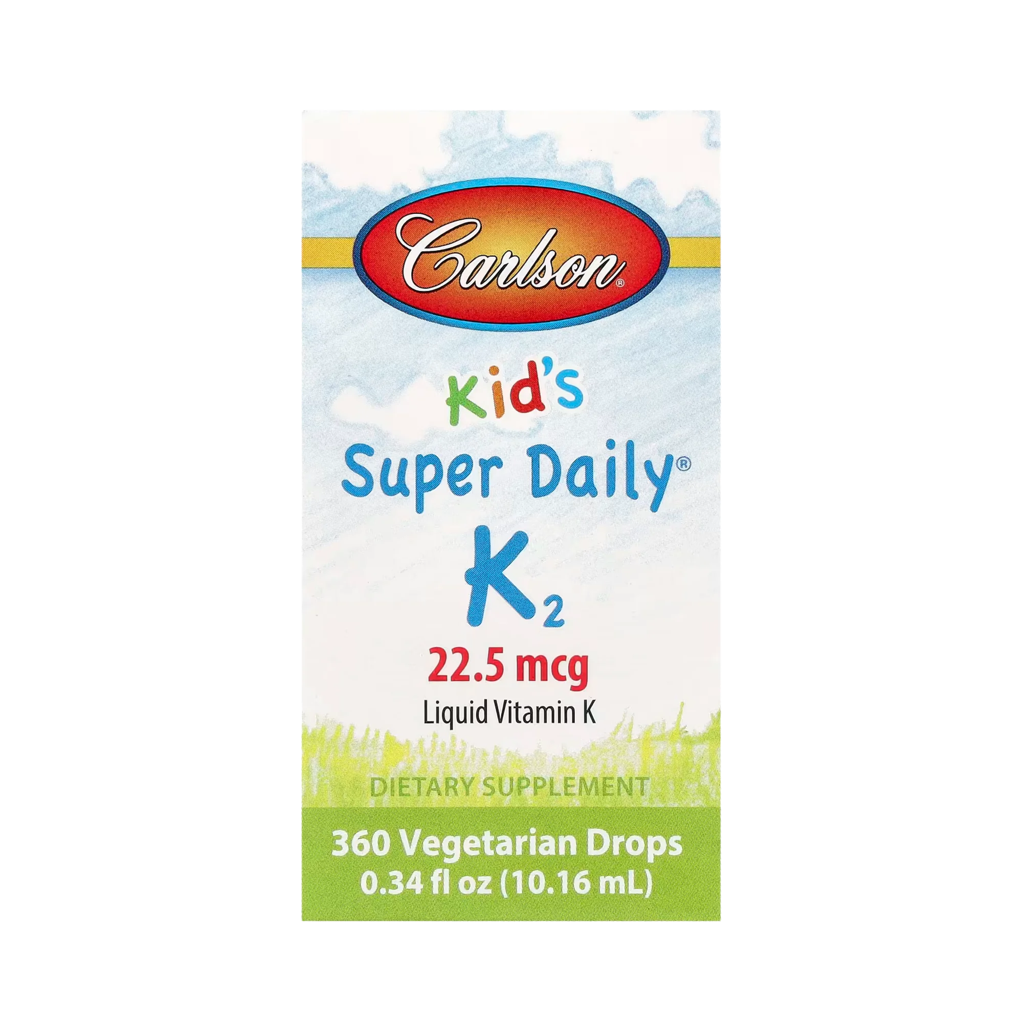 Carlson, Kid's Super Daily K2, 22.5 Mcg, 0.34 Fl Oz (10.16 ml)