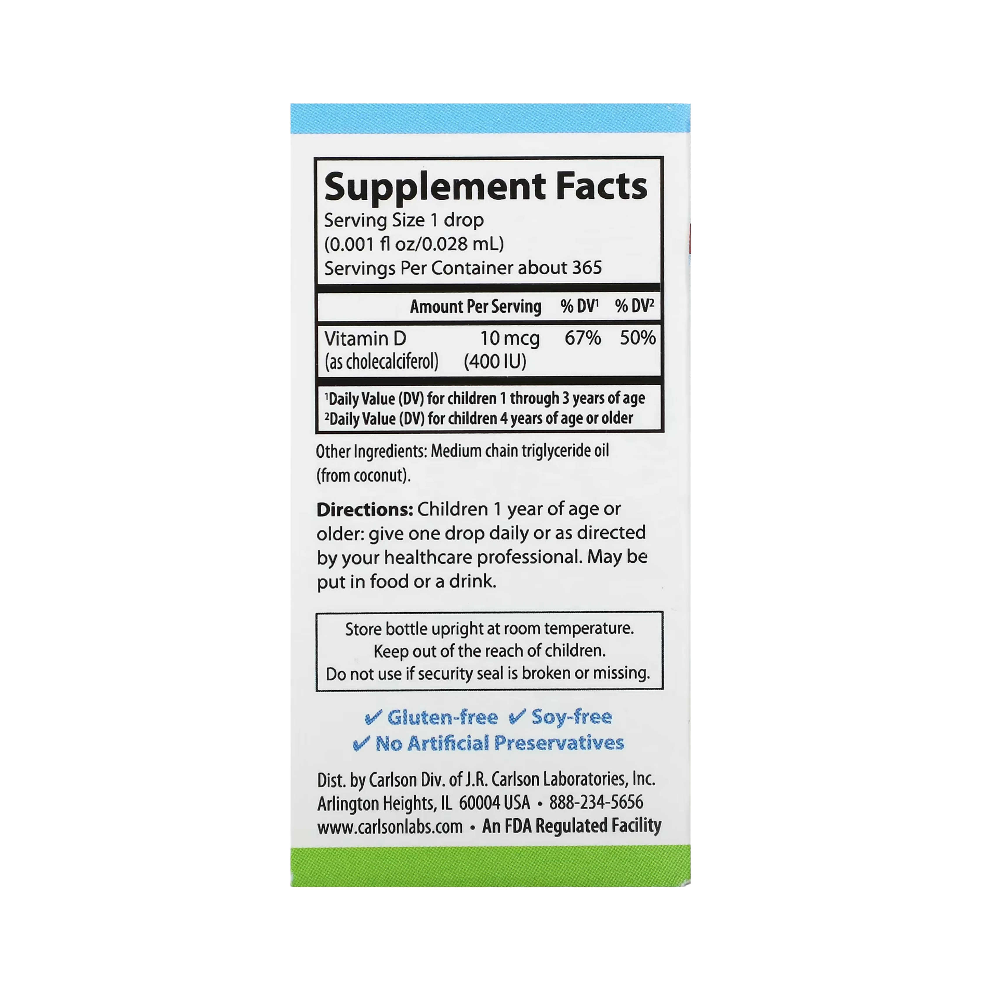Carlson, Kids Super Daily D3, 10 Mcg (400 IU), 0.35 Fl Oz