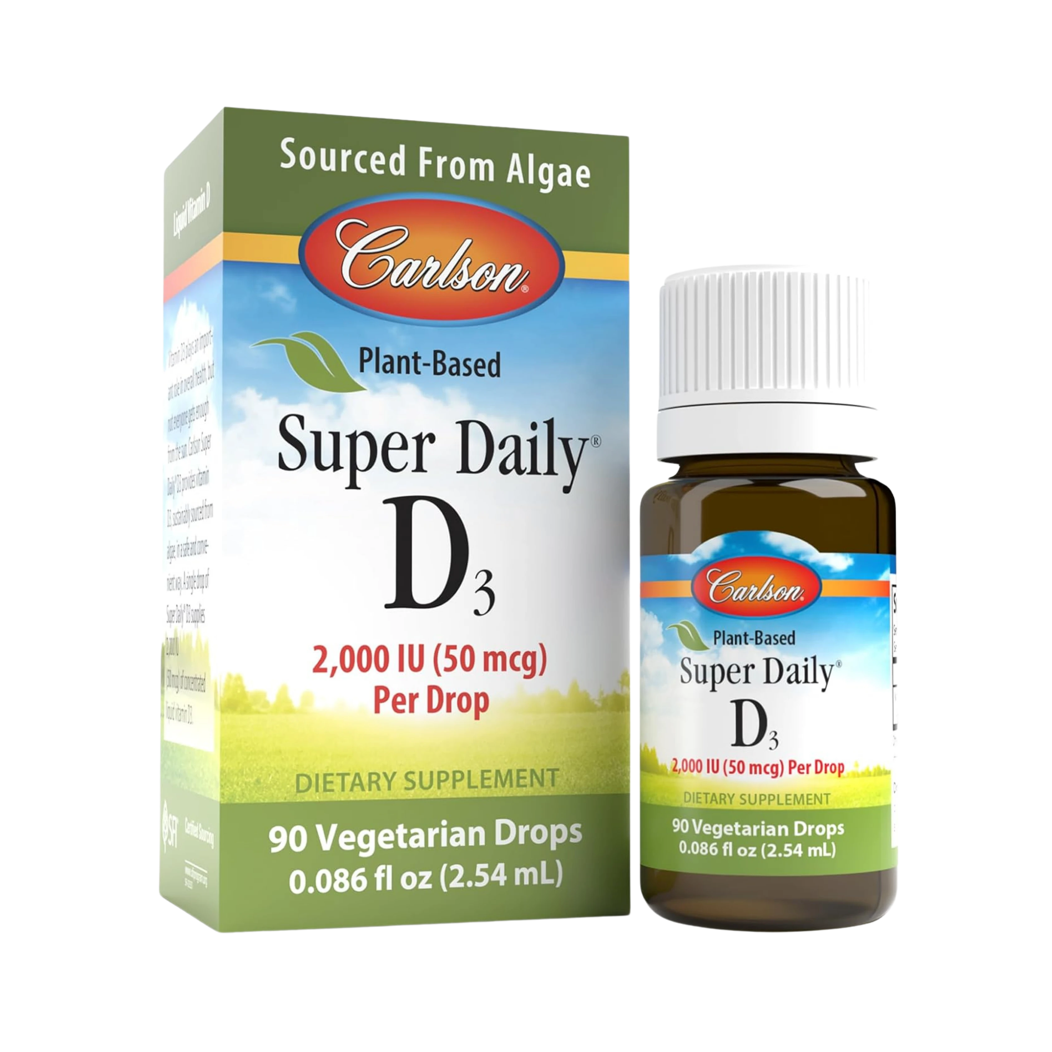 Carlson, Plant-Based Super Daily D3 2000 IU, 90 Drops