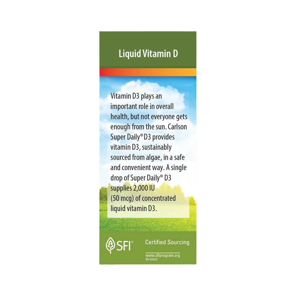 Carlson, Plant-Based Super Daily D3 2000 IU, 90 Drops