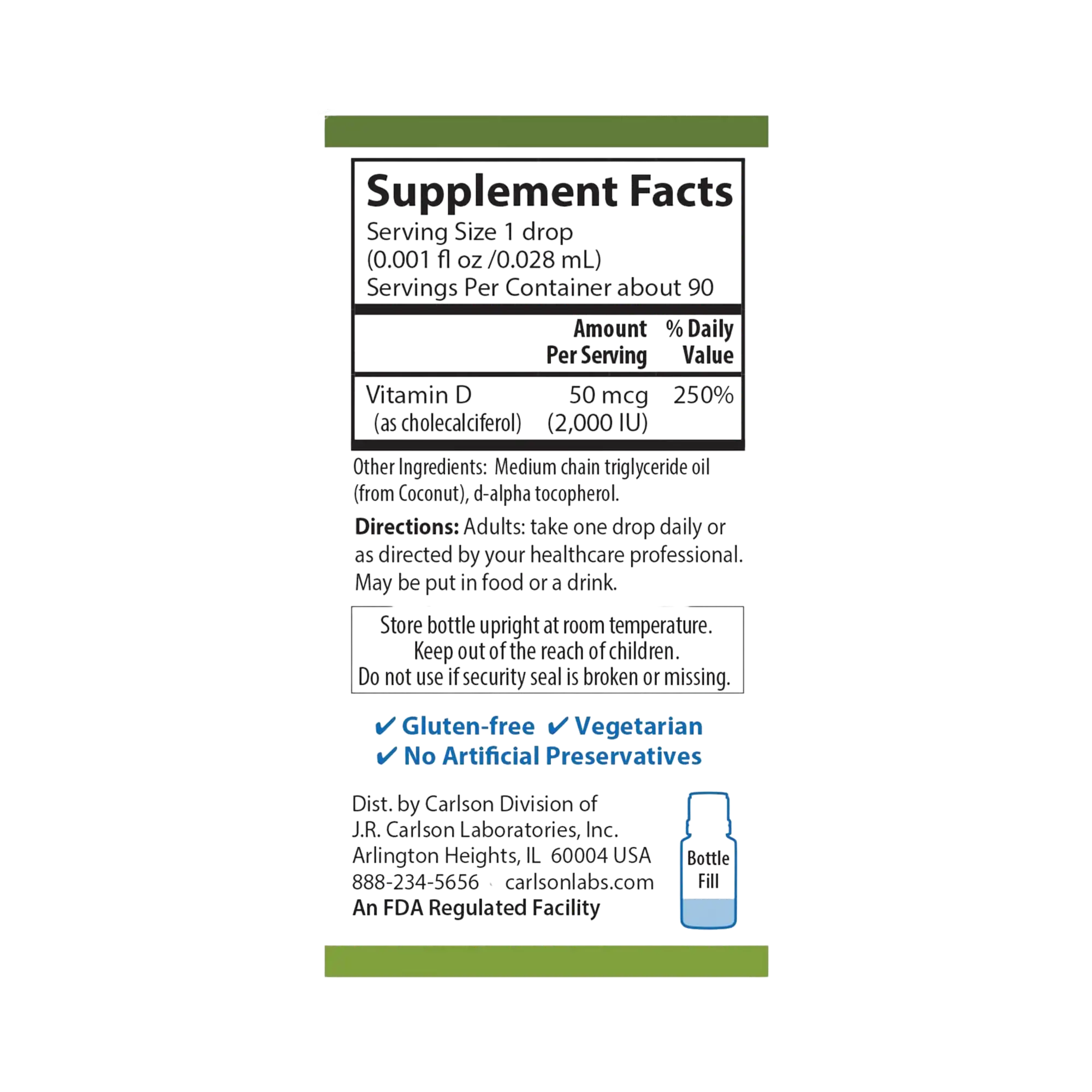 Carlson, Plant-Based Super Daily D3 2000 IU, 90 Drops
