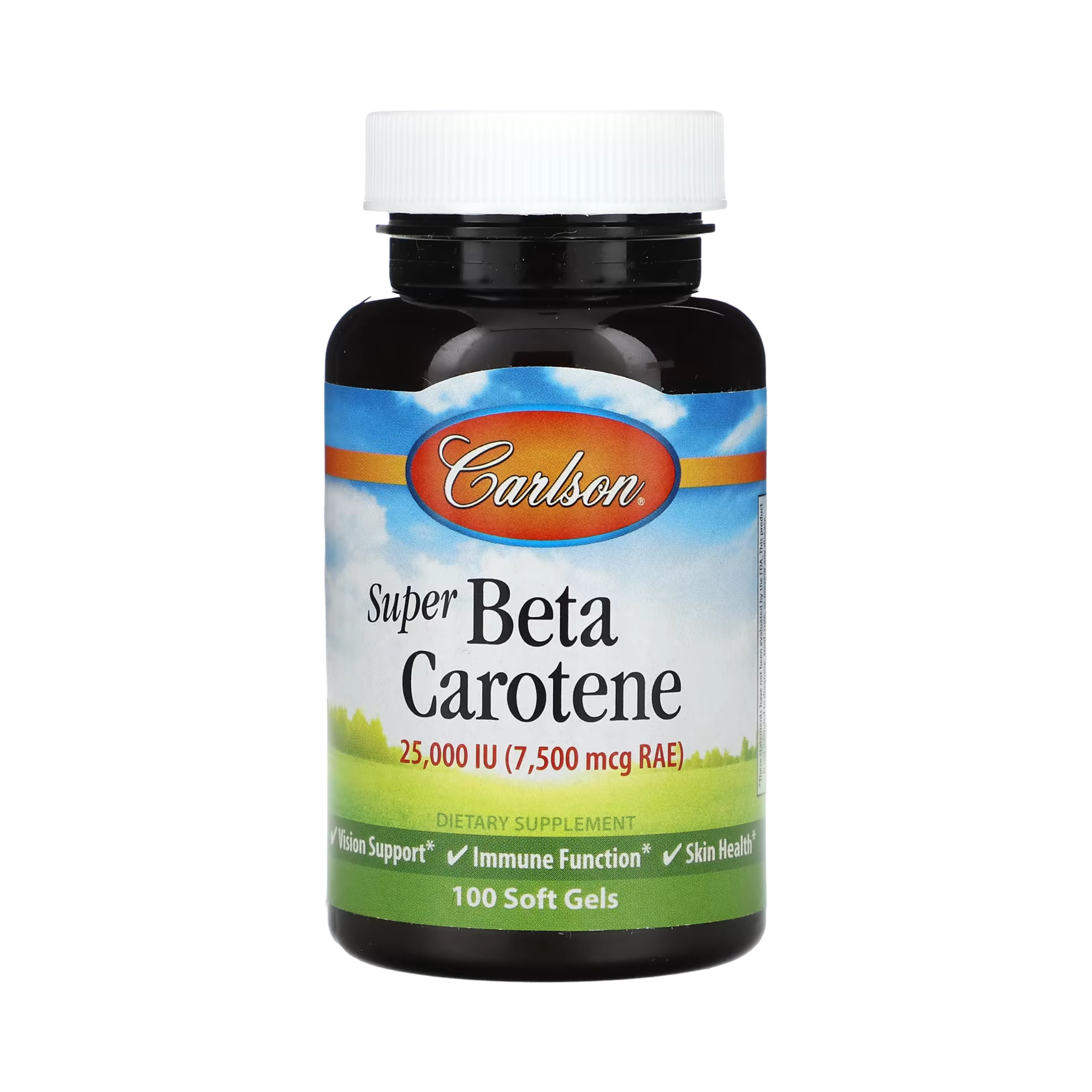 Carlson, Super Beta Carotene, 7,500 Mcg RAE (25,000 IU), 100 Soft Gels
