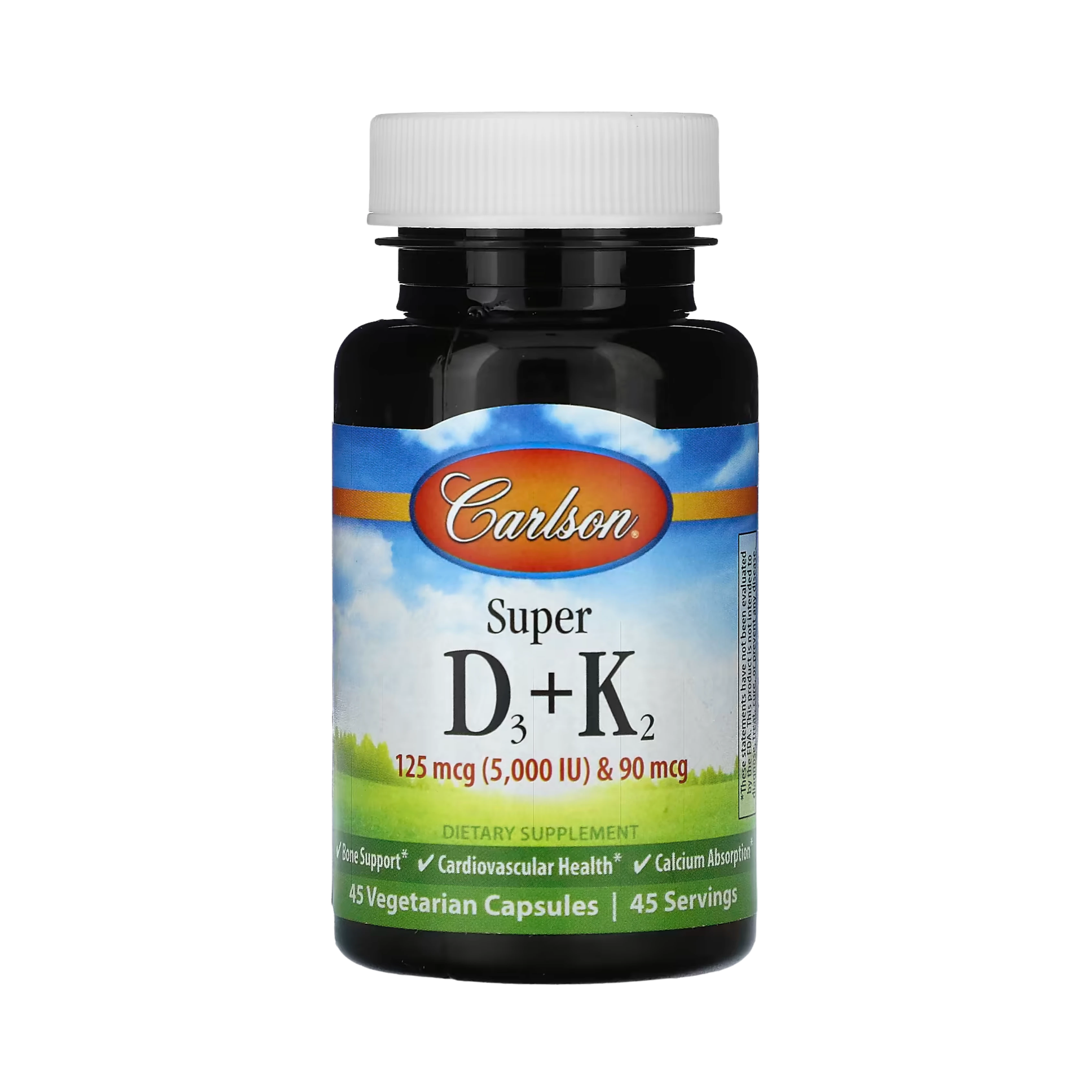 Carlson, Super D3 + K2, 45 Vegetarian Capsules
