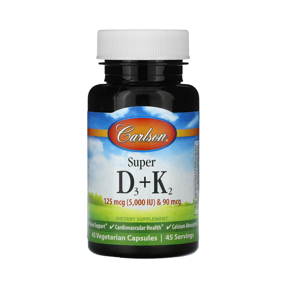 Carlson, Super D3 + K2, 45 Vegetarian Capsules