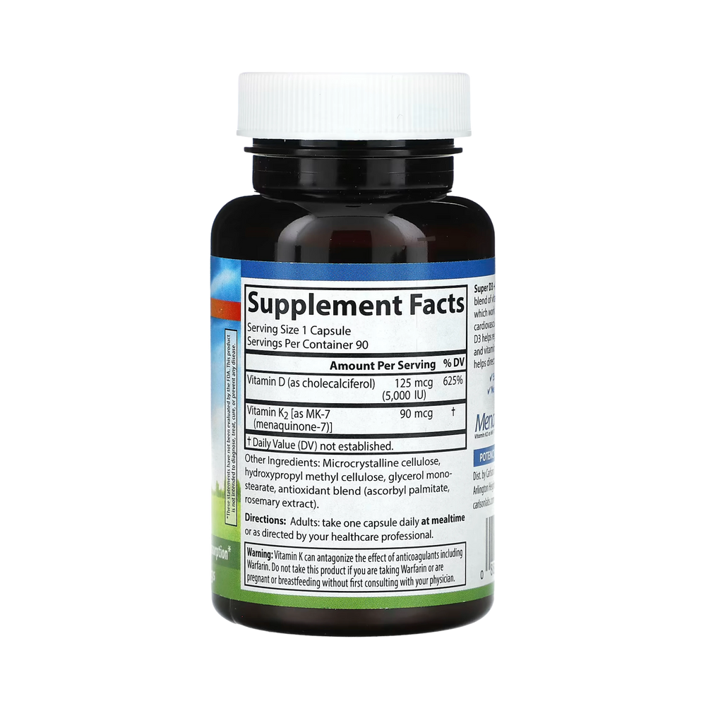 Carlson, Super D3 + K2, 90 Vegetarian Capsules