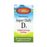 Carlson, Super Daily, D3, 125 Mcg (5,000 IU), 0.086 Fl Oz