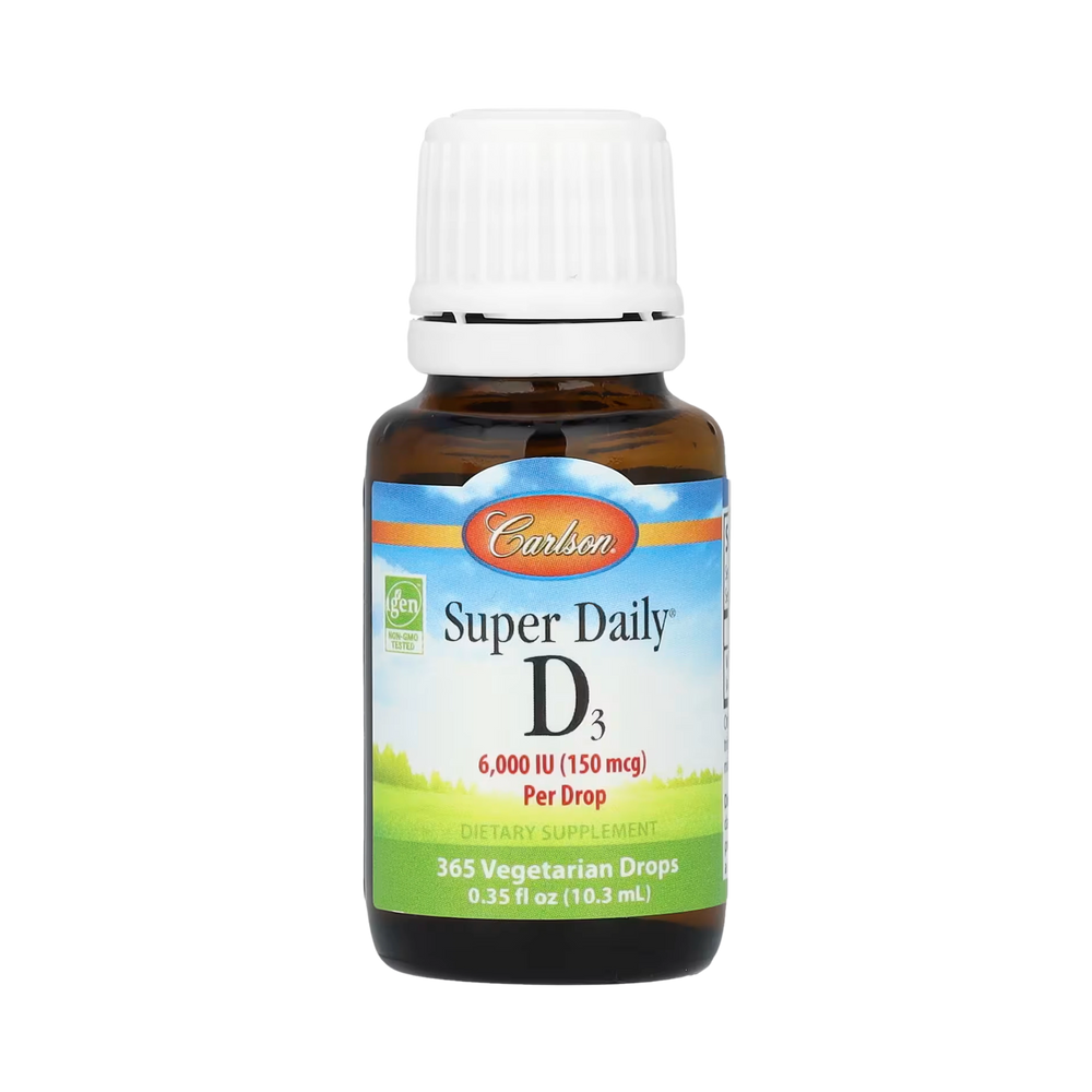Carlson, Super Daily D3, 150 Mcg (6,000 IU), 0.35 Fl Oz