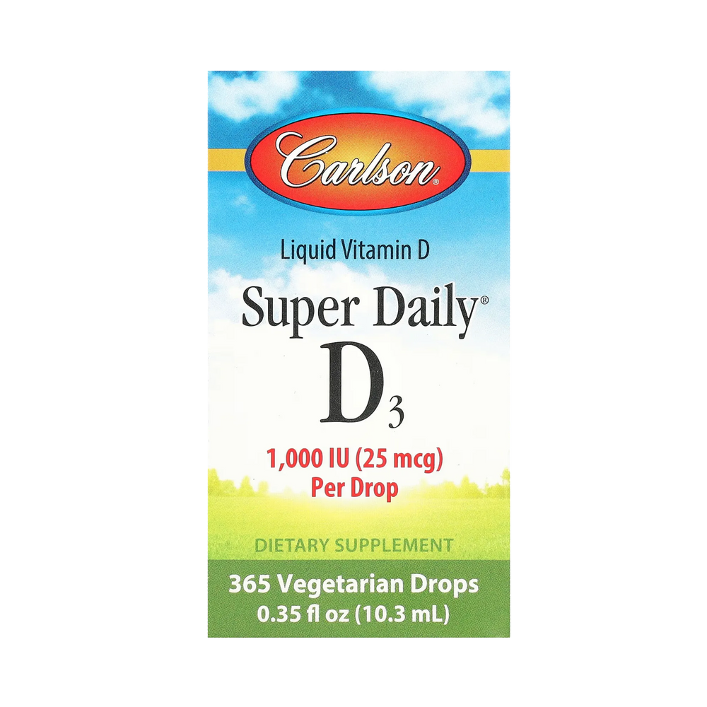 Carlson, Super Daily D3, 25 Mcg (1,000 IU), 0.35 Fl Oz