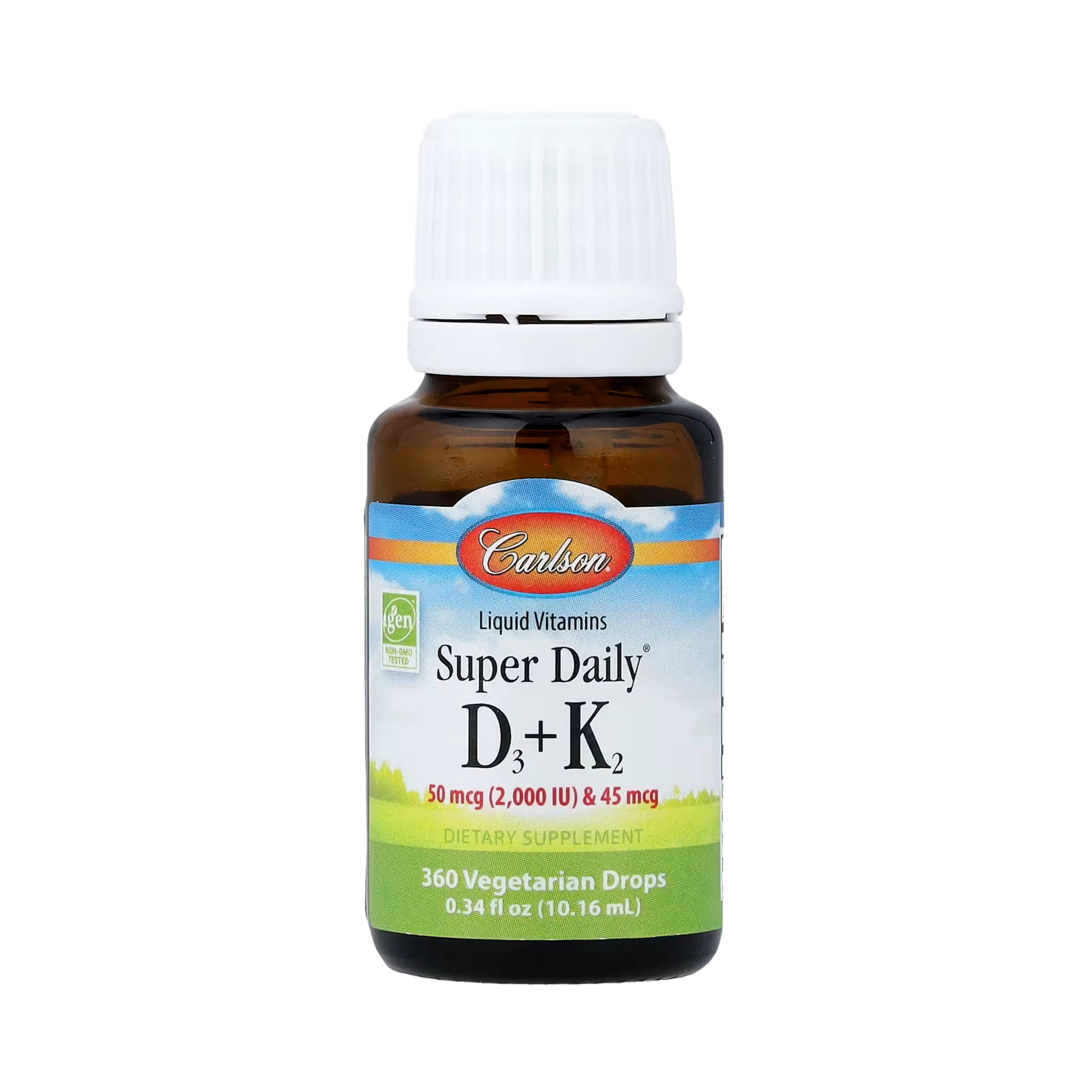 Carlson, Super Daily D3 + K2, 0.34 Fl Oz