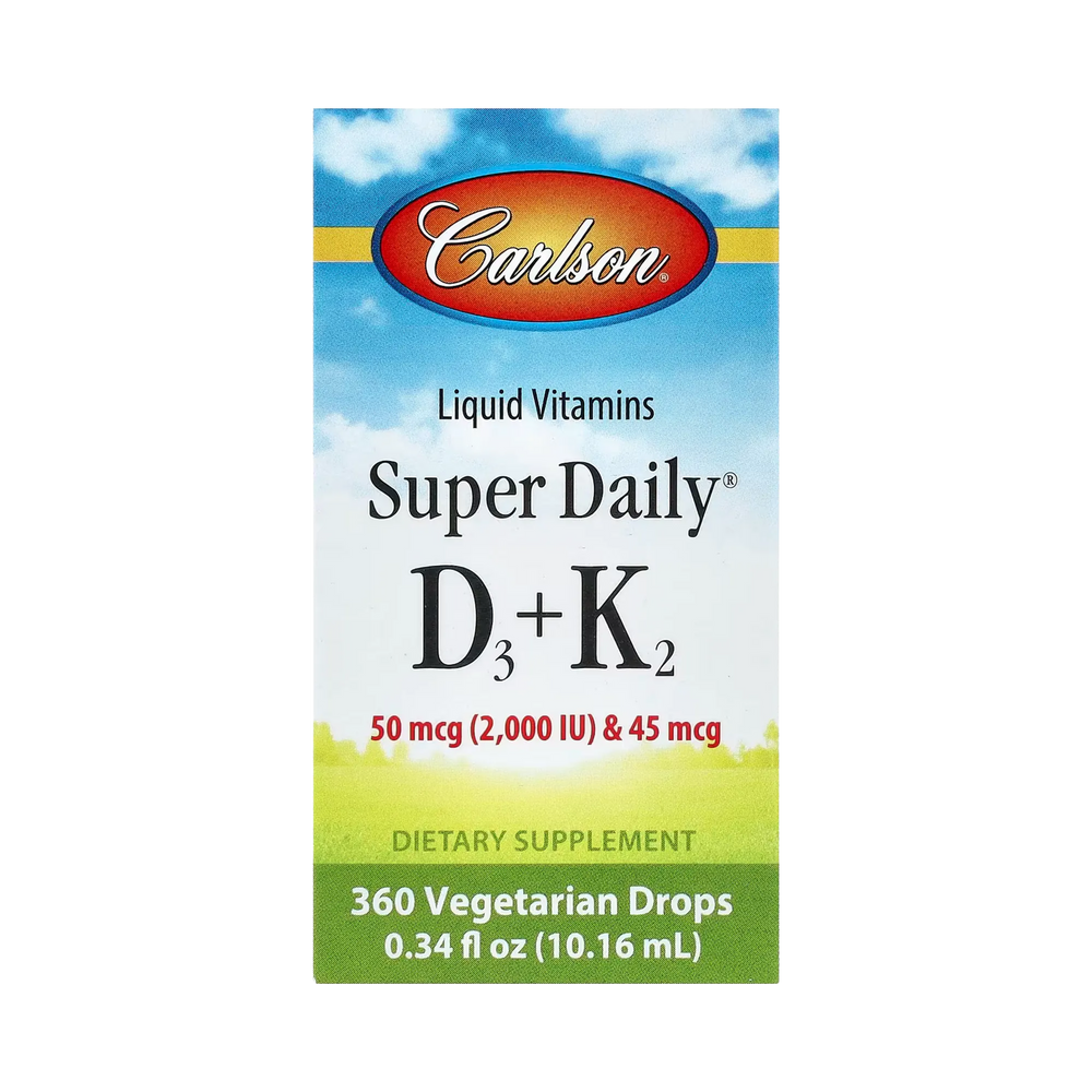 Carlson, Super Daily D3 + K2, 0.34 Fl Oz