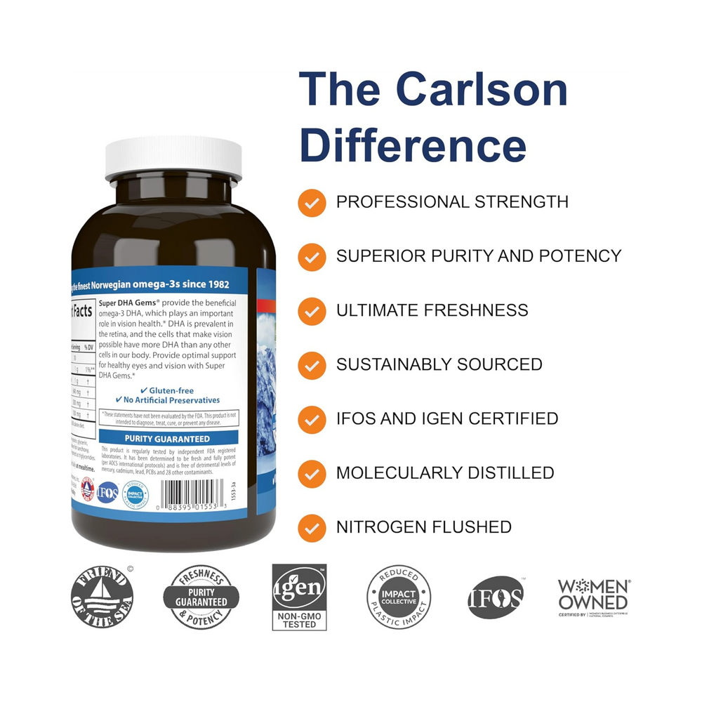 Carlson, Super DHA Gems, 240 Softgels
