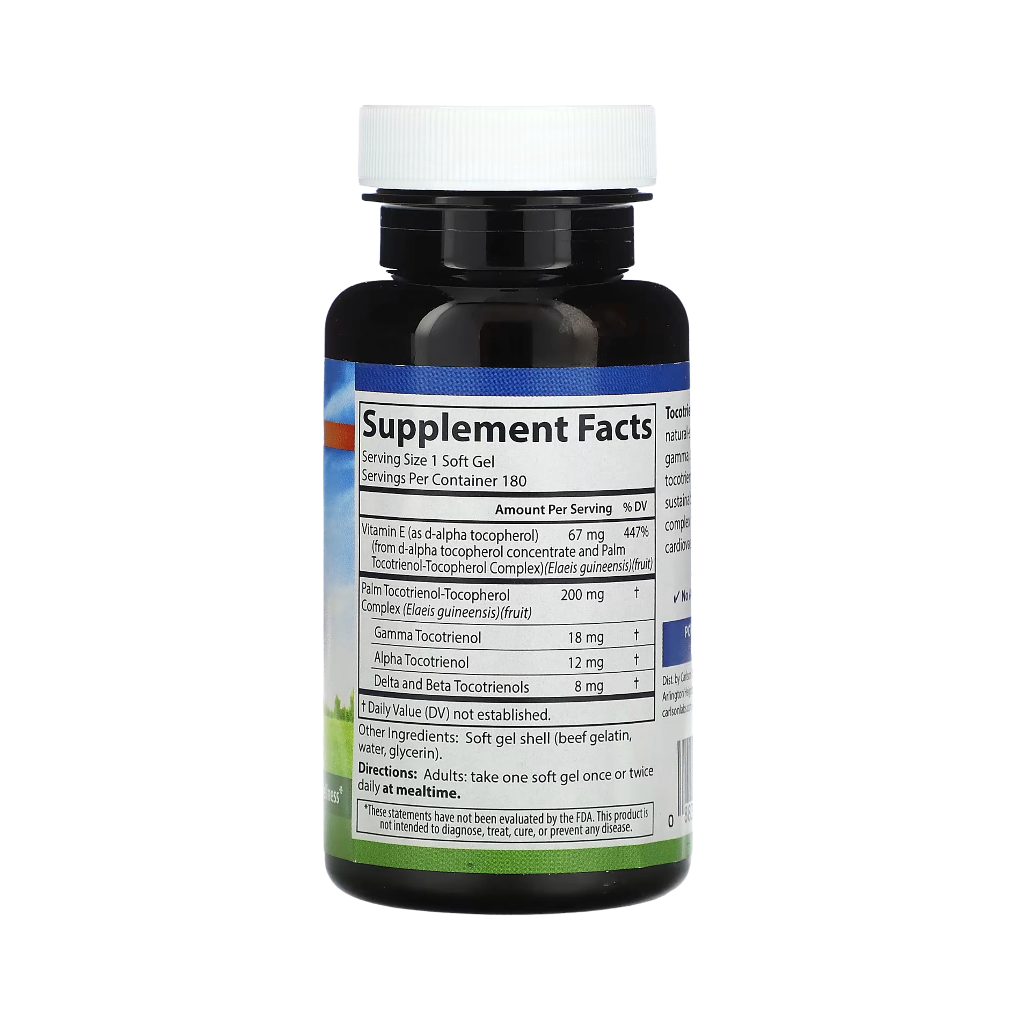 Carlson, Tocotrienols, With Vitamin E, 180 Soft Gels