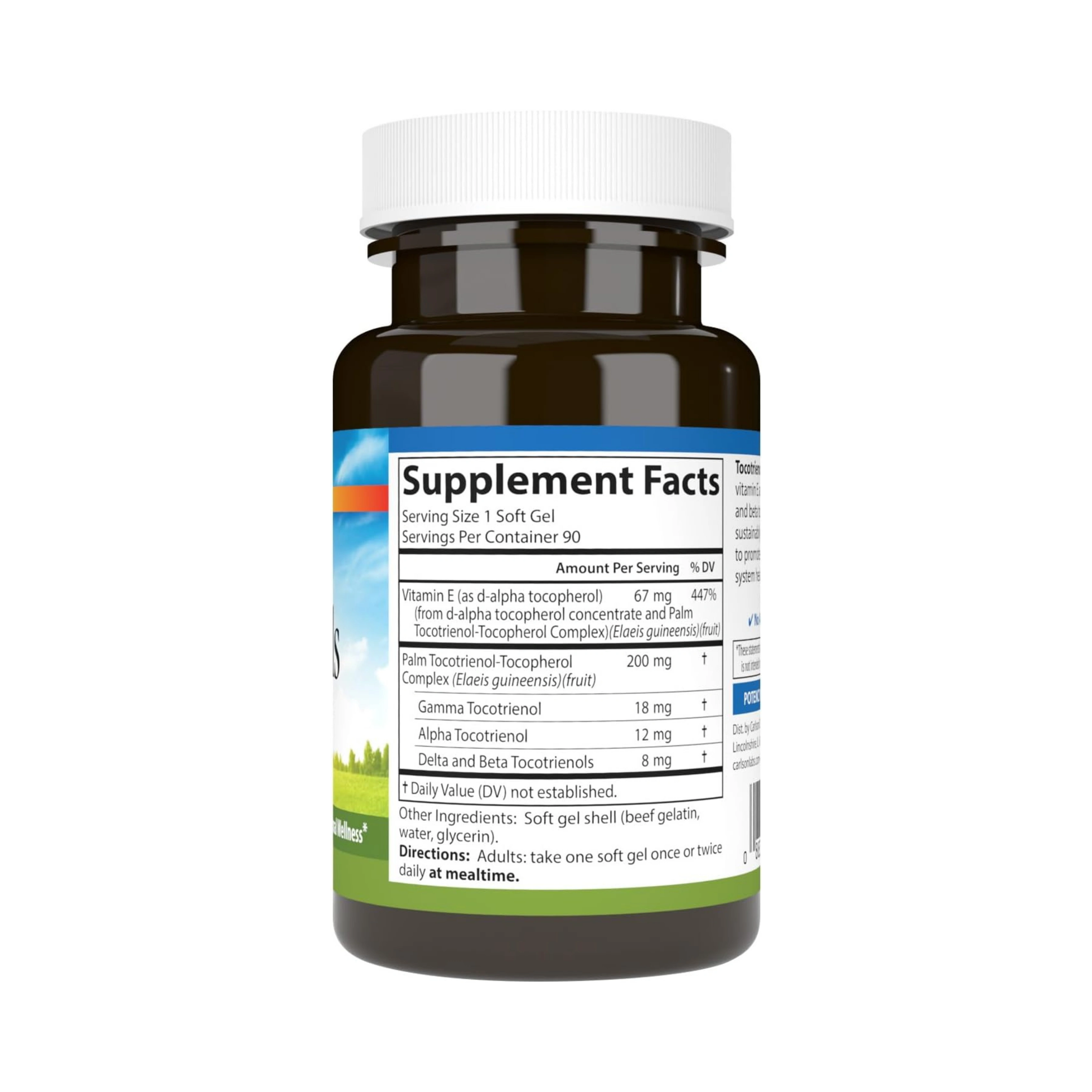Carlson, Tocotrienols, With Vitamin E, 90 Soft Gels
