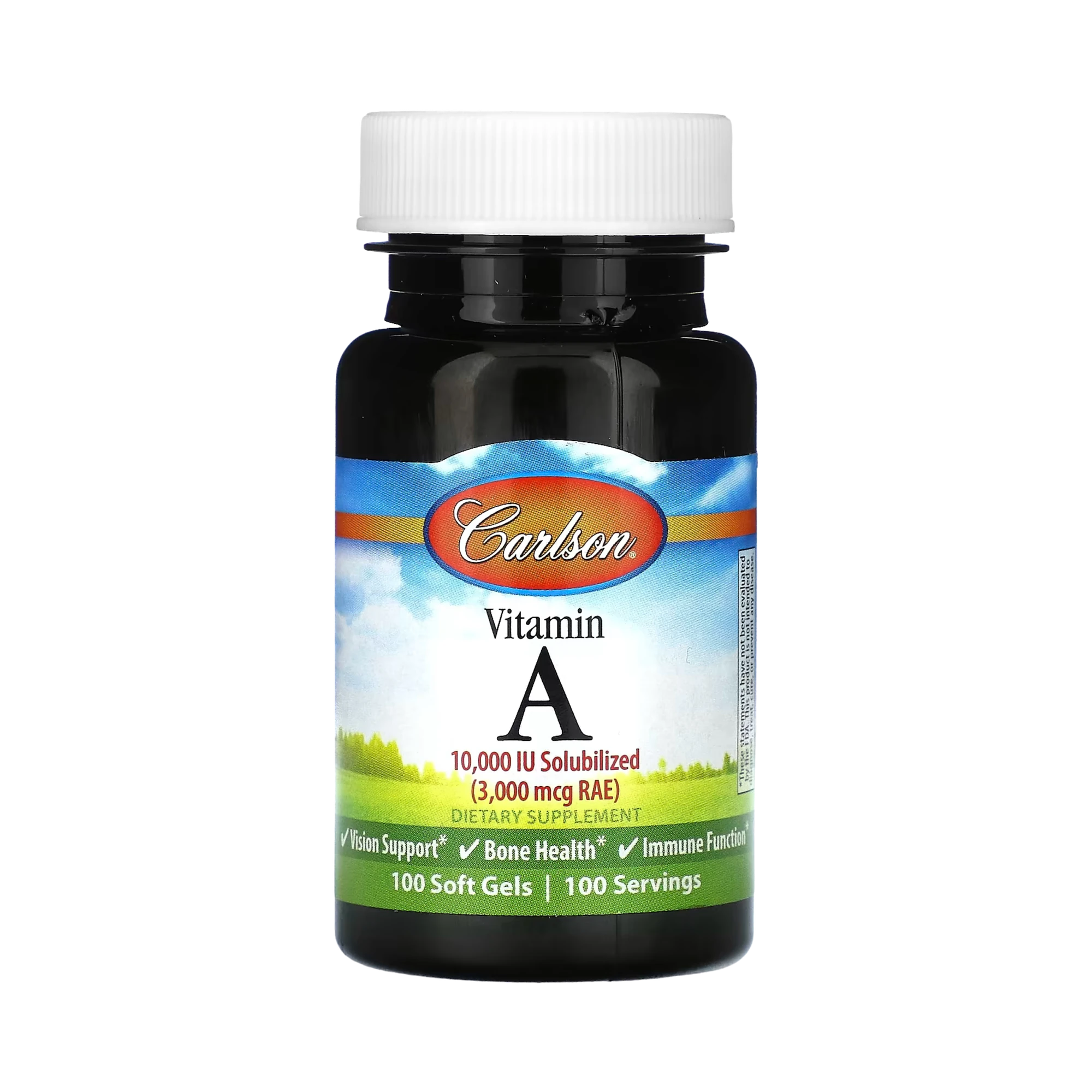 Carlson, Vitamin A, 3,000 Mcg RAE (10,000 IU), 100 Soft Gels